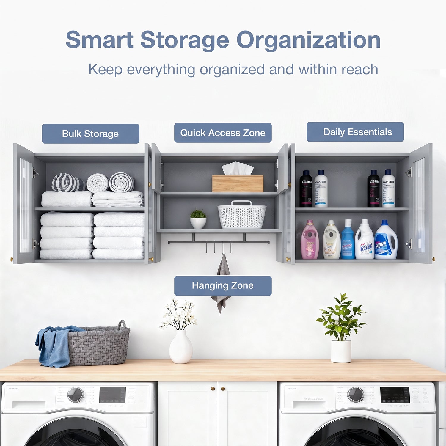 Advwin Wall Mounted Laundry Room Cabinet Set