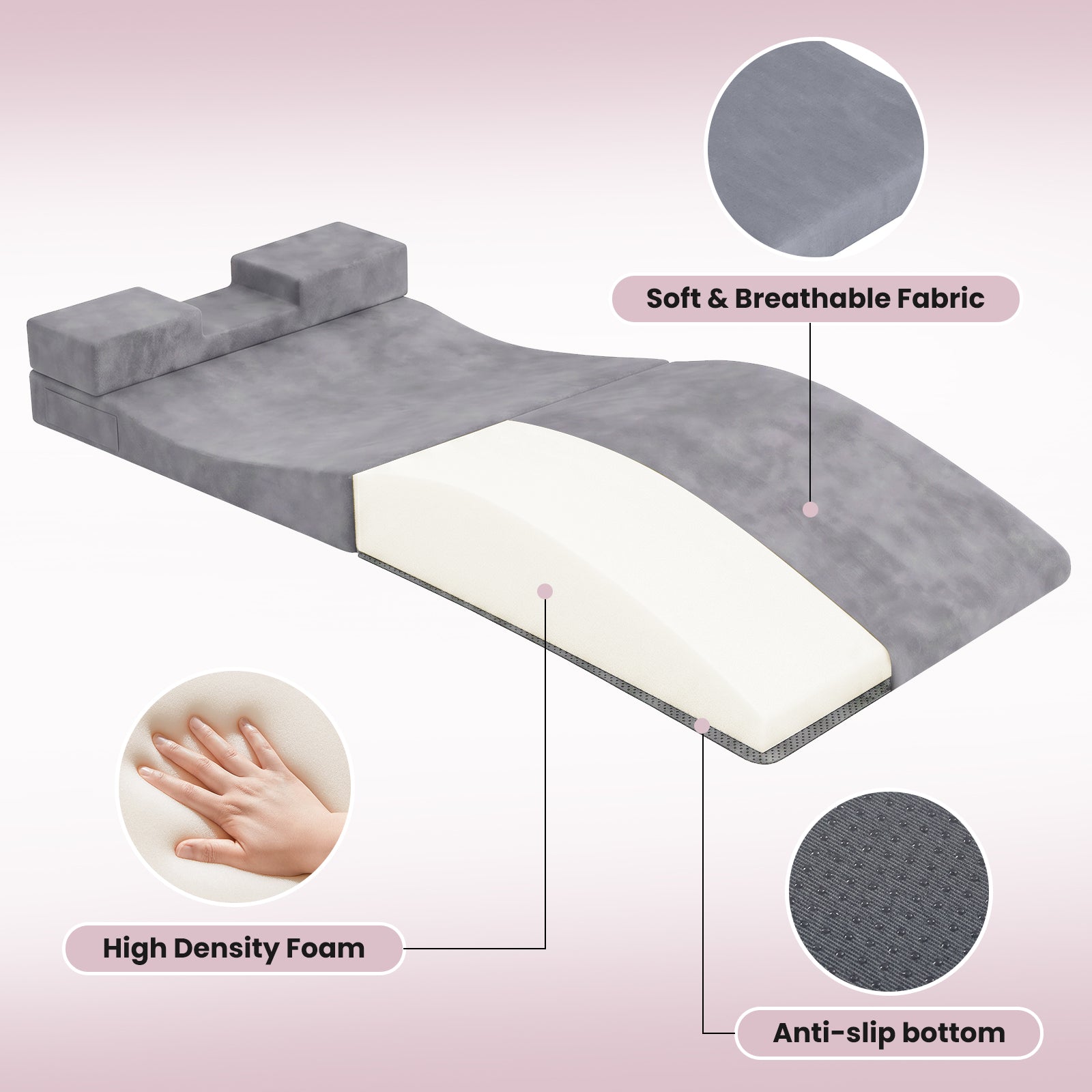 Advwin Foldable Lash Bed Topper with Lash Pillow