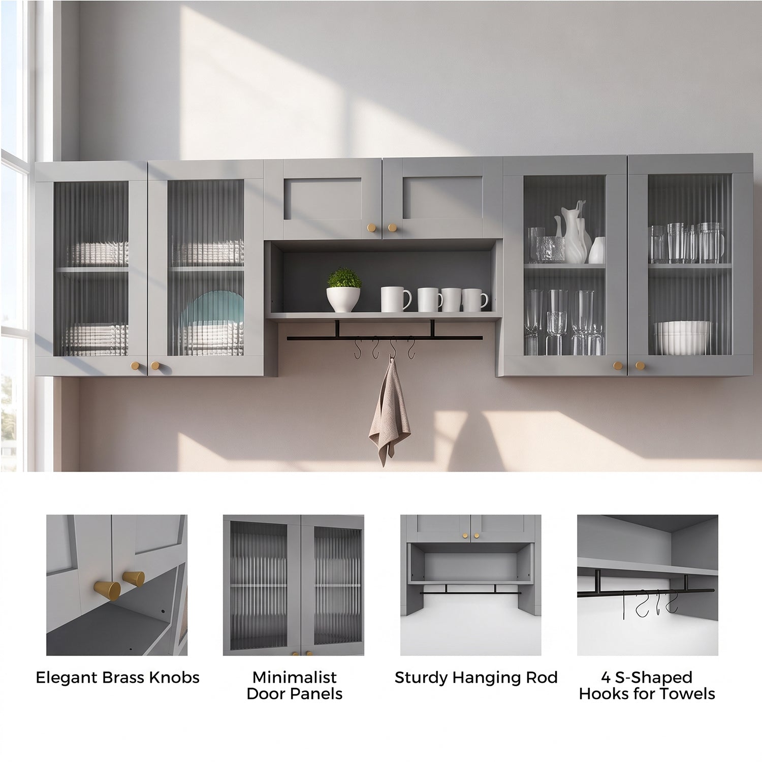 Advwin Wall Mounted Laundry Room Cabinet Set