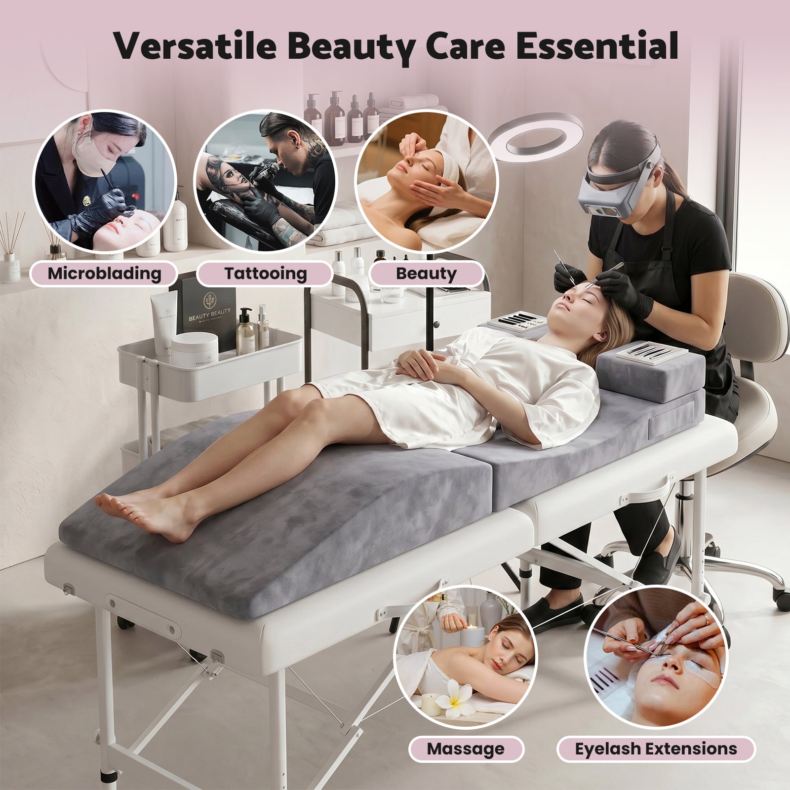 Advwin Foldable Lash Bed Topper with Lash Pillow