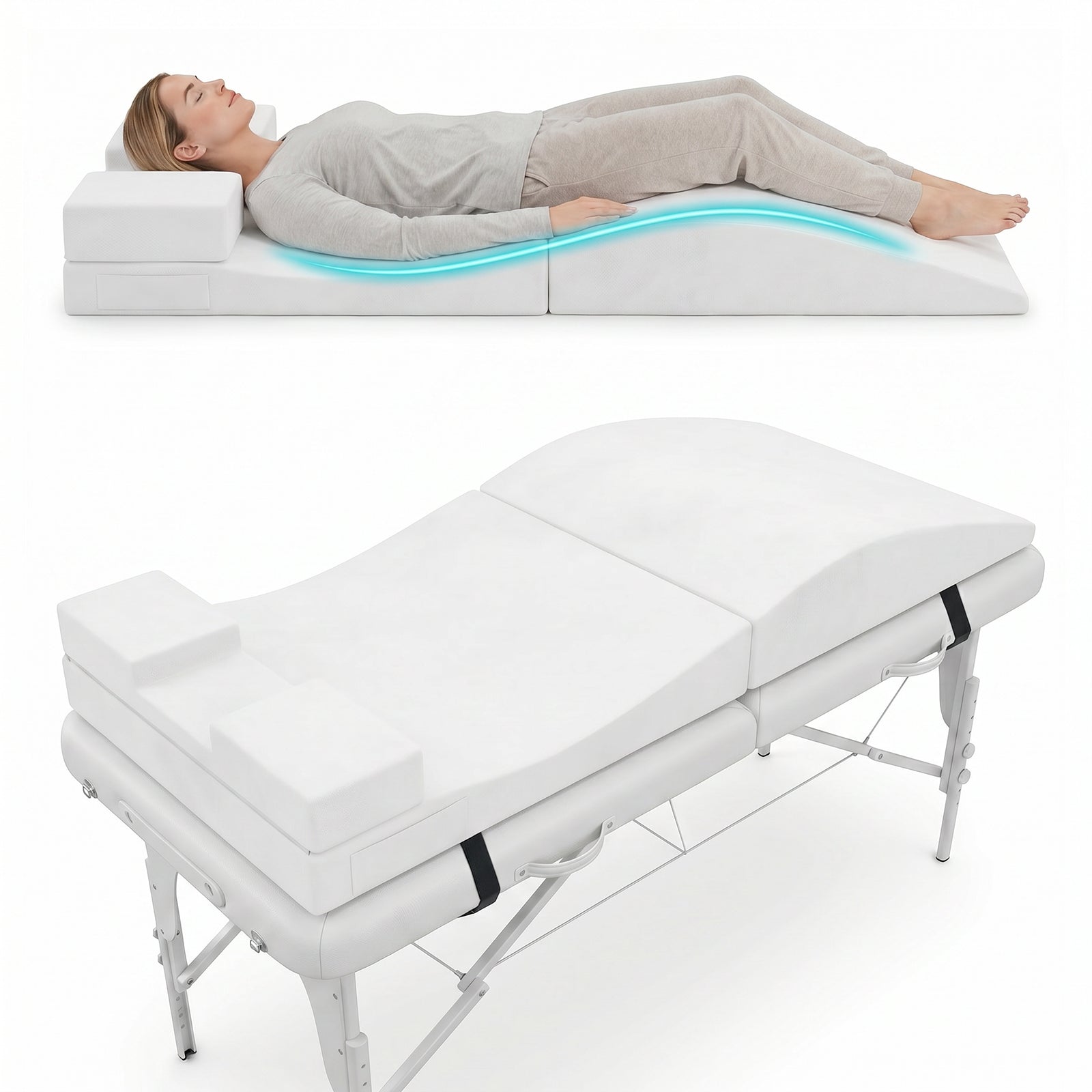 Advwin Foldable Lash Bed Topper with Lash Pillow