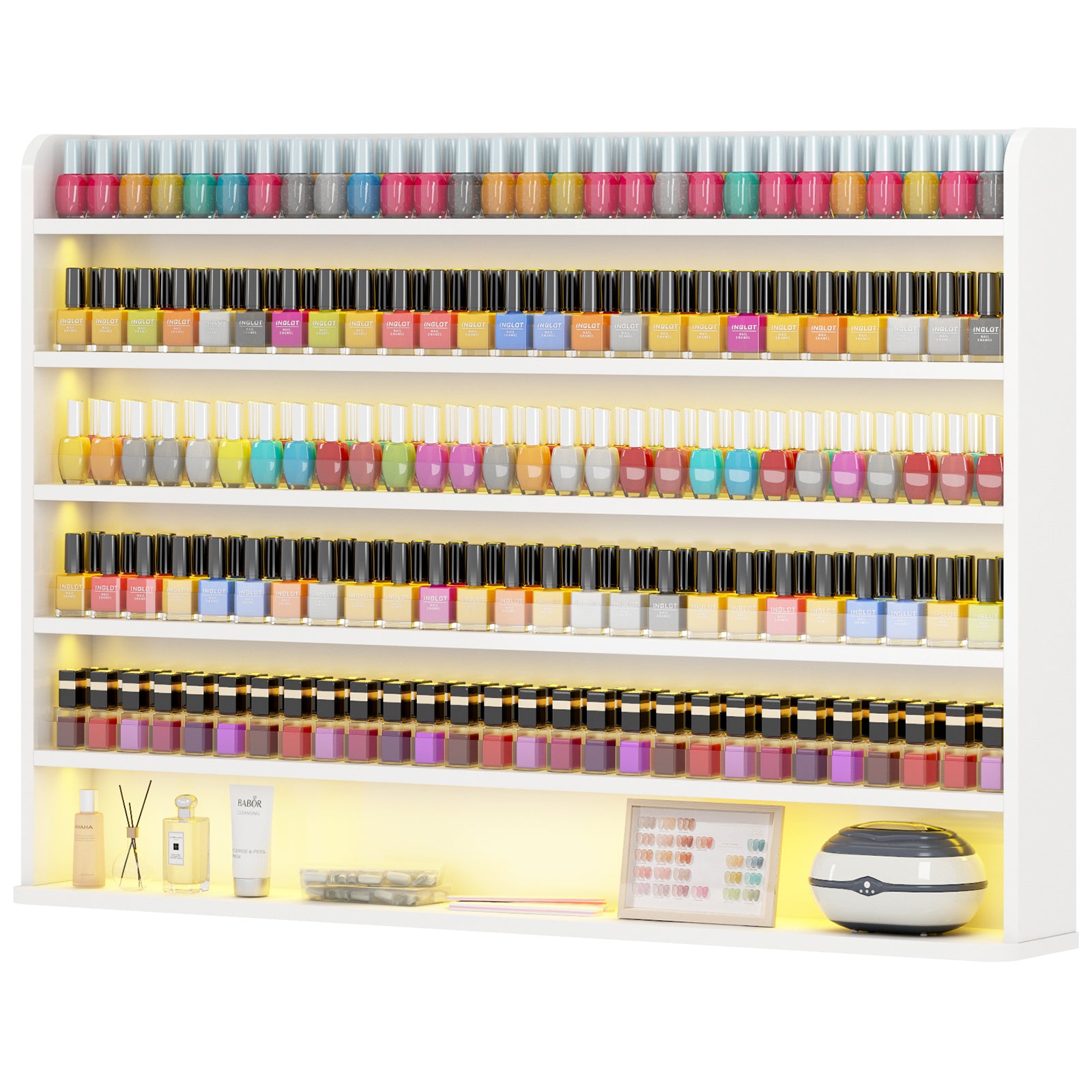 Advwin 6 Tiers Wood Nail Polish Rack w/ Drawer