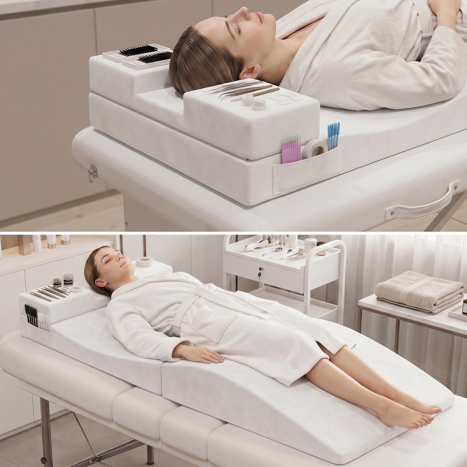 Advwin Foldable Lash Bed Topper with Lash Pillow