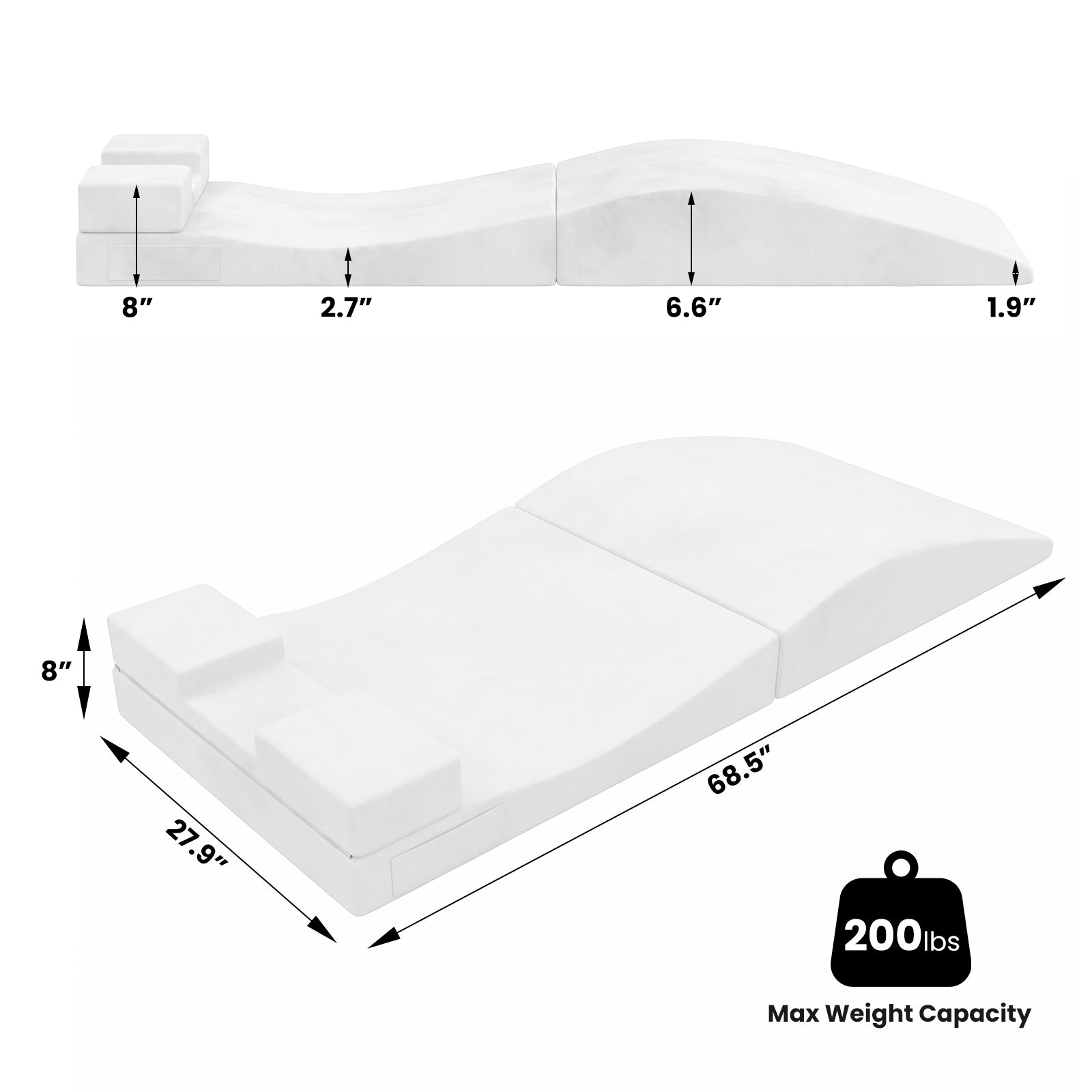 Advwin Foldable Lash Bed Topper with Lash Pillow