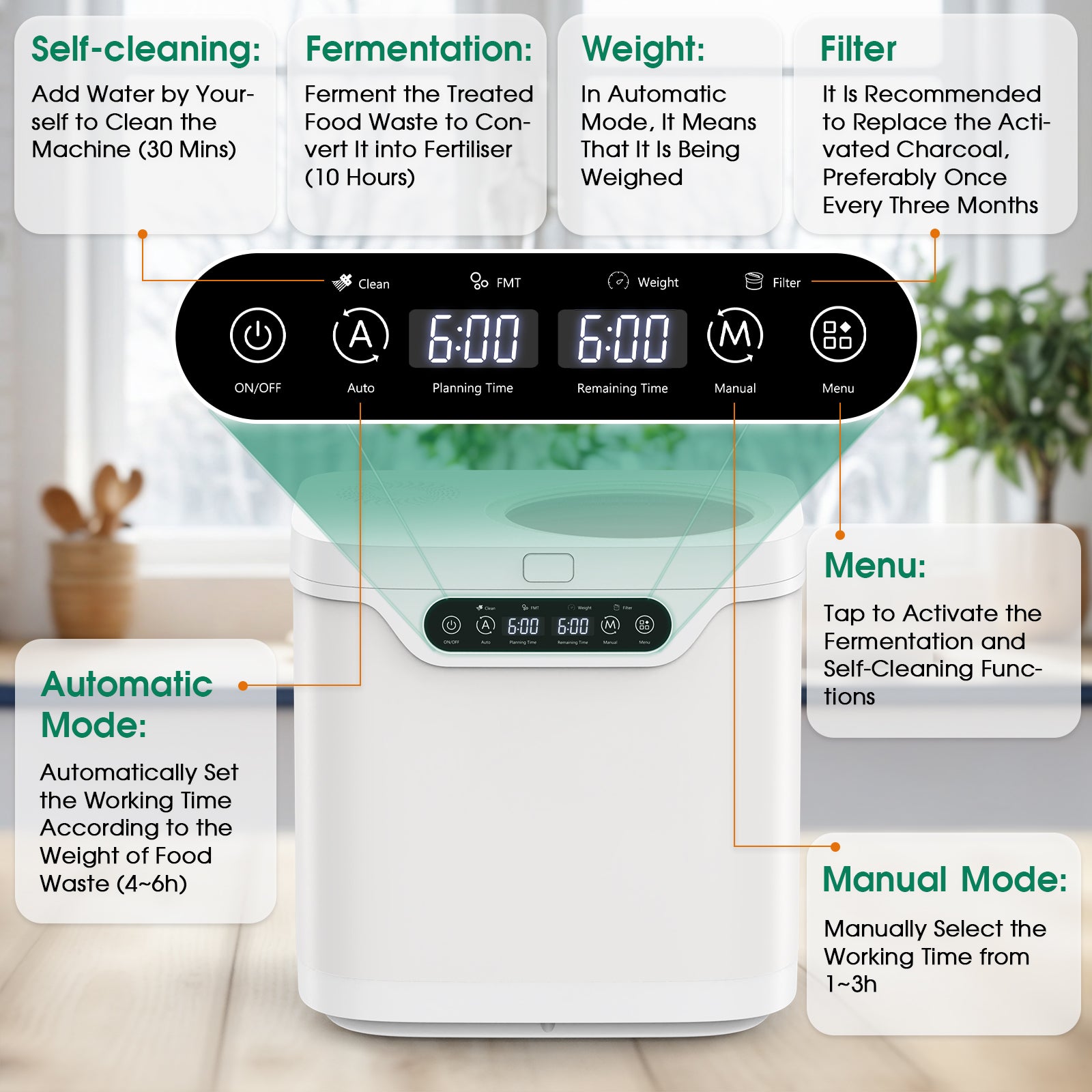 Advwin 4L Electric Composter for Kitchen