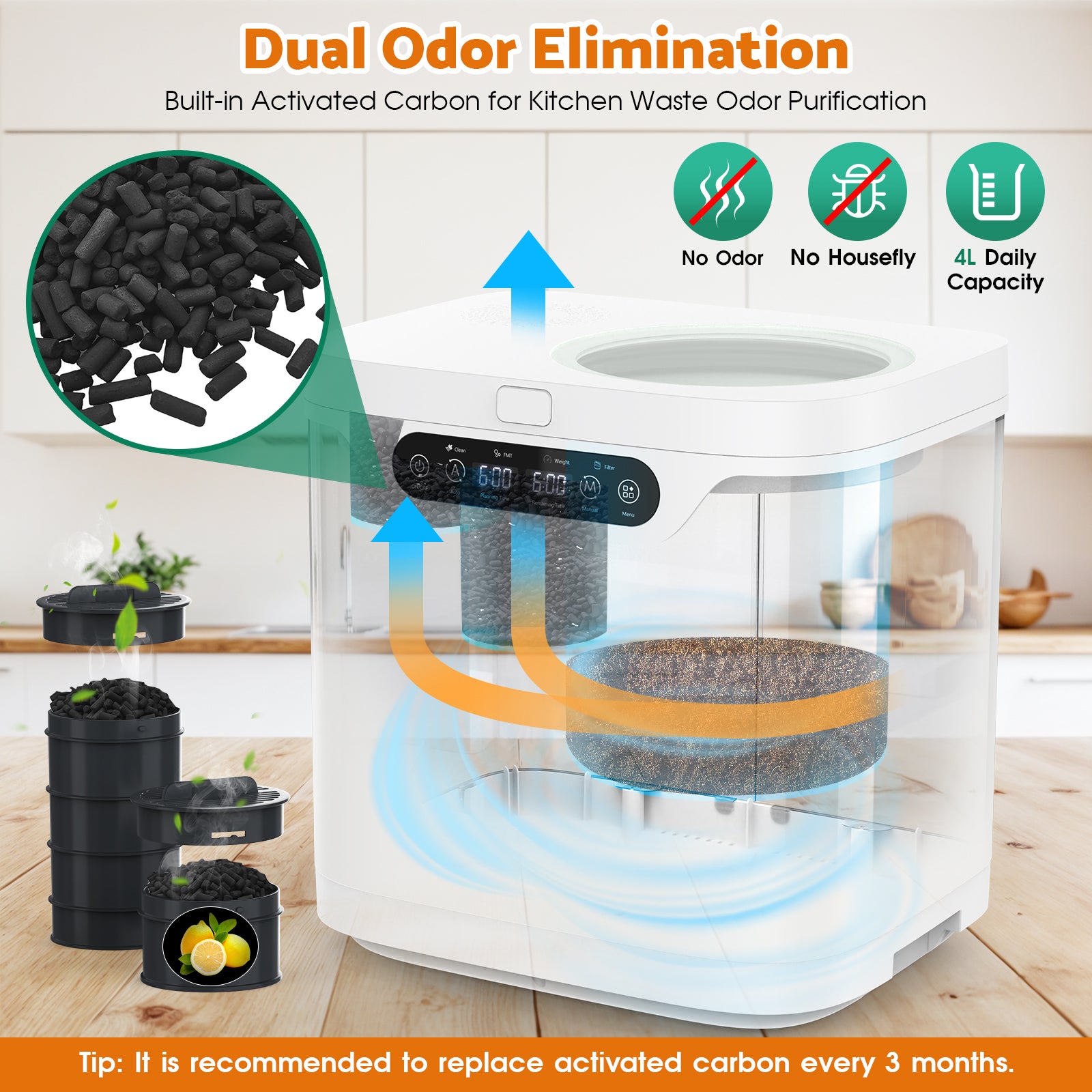 Advwin 4L Electric Composter for Kitchen