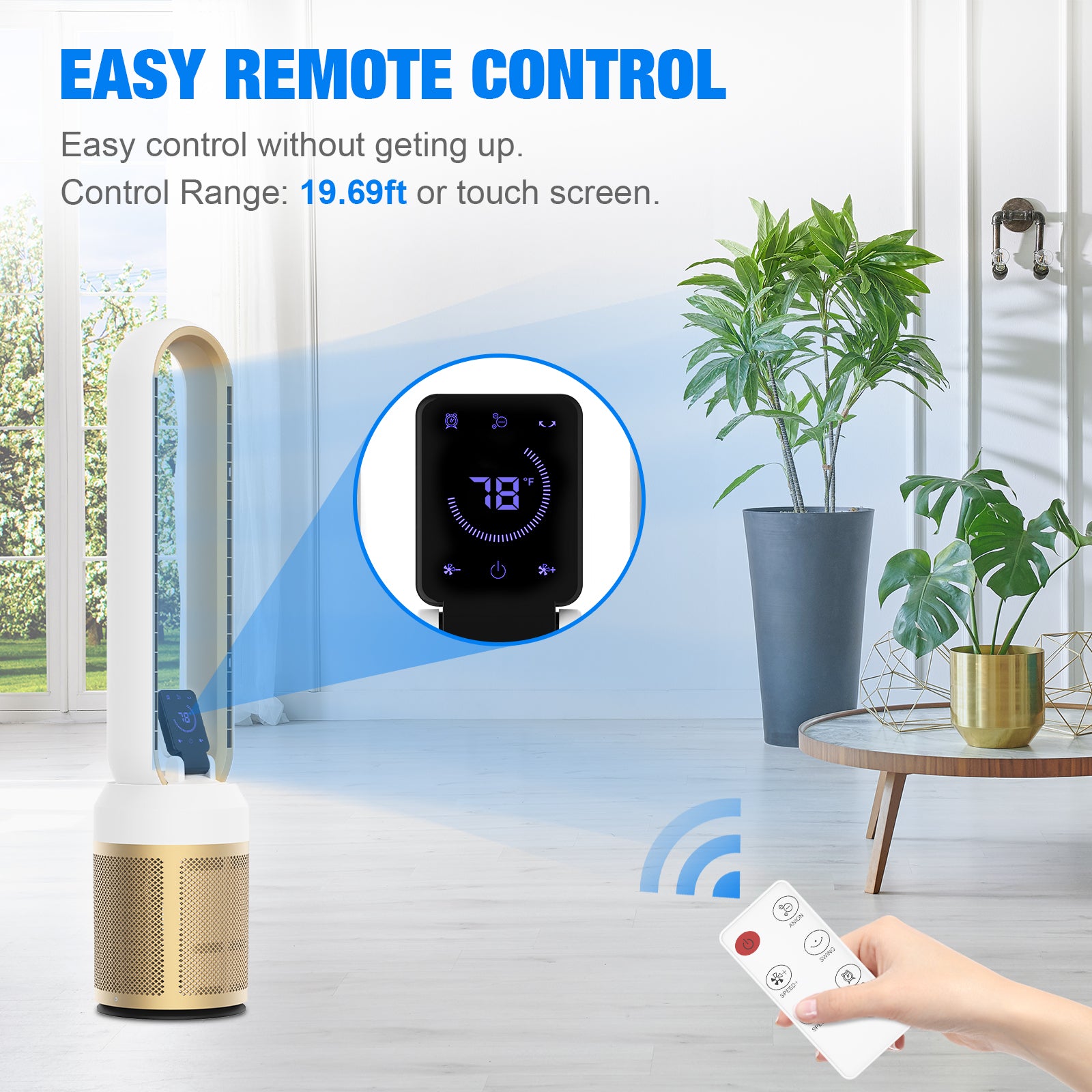 Advwin Electric Bladeless Fan with Touch Screen
