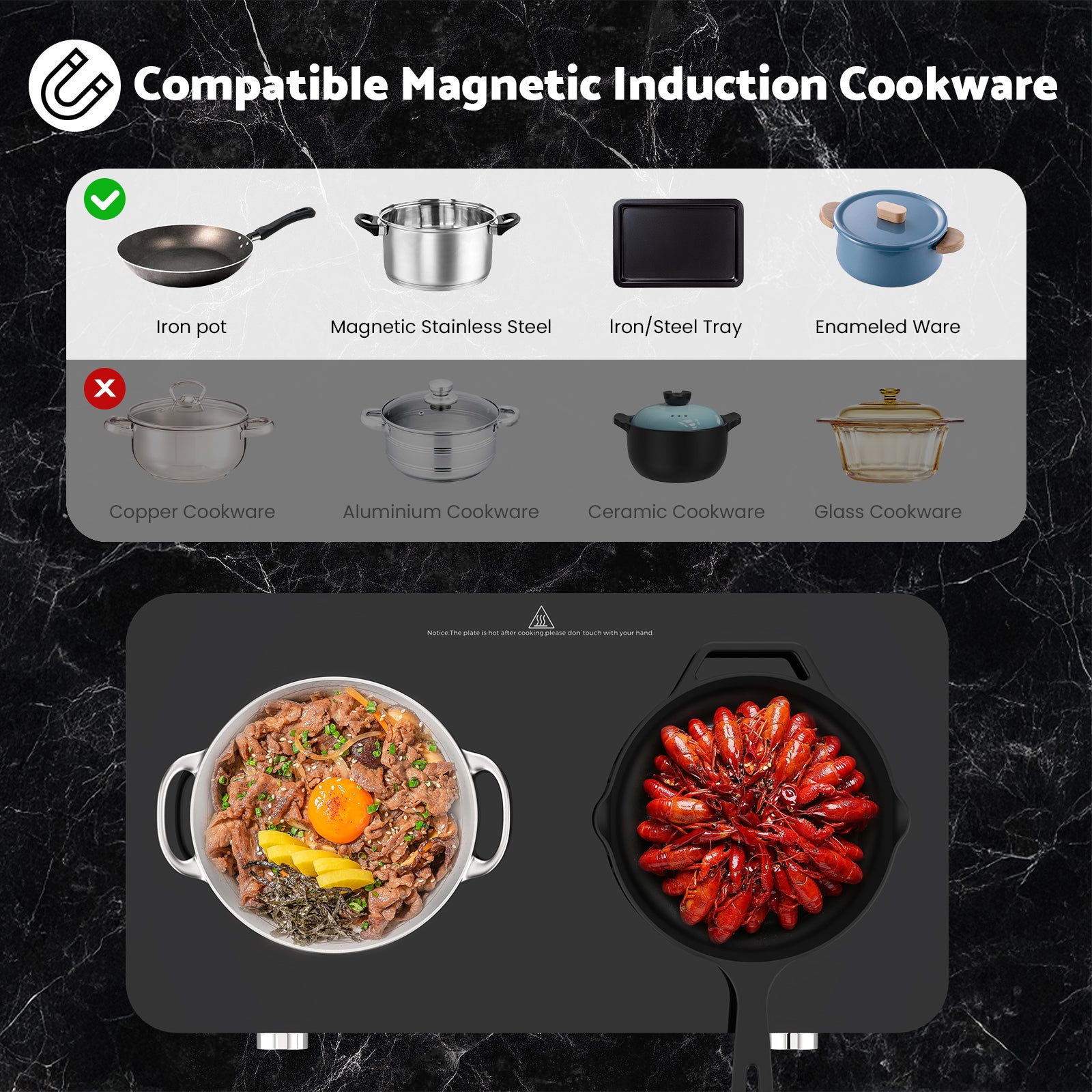 Advwin Double Induction Cooktop Burner 1800W