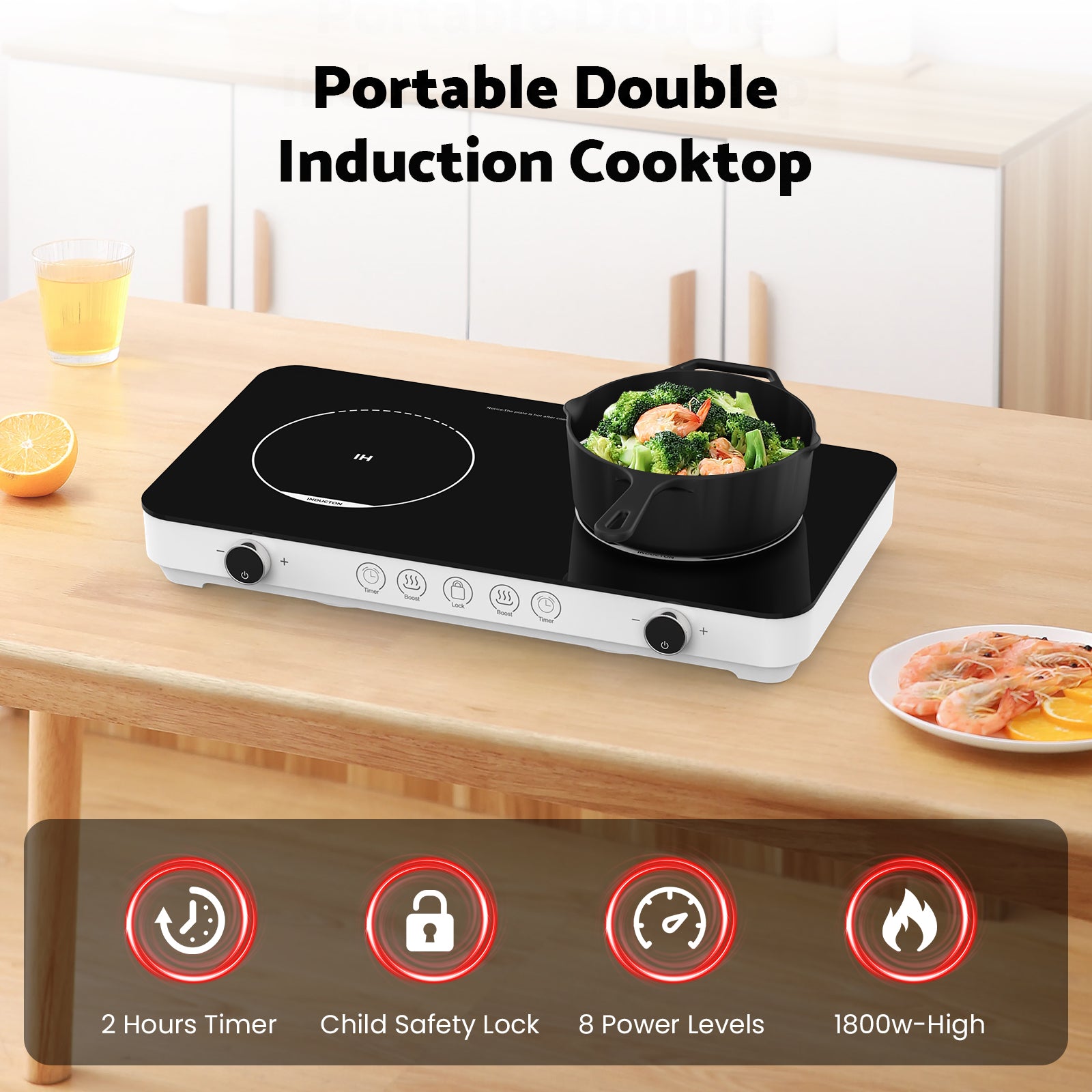 Advwin Double Induction Cooktop Burner 1800W