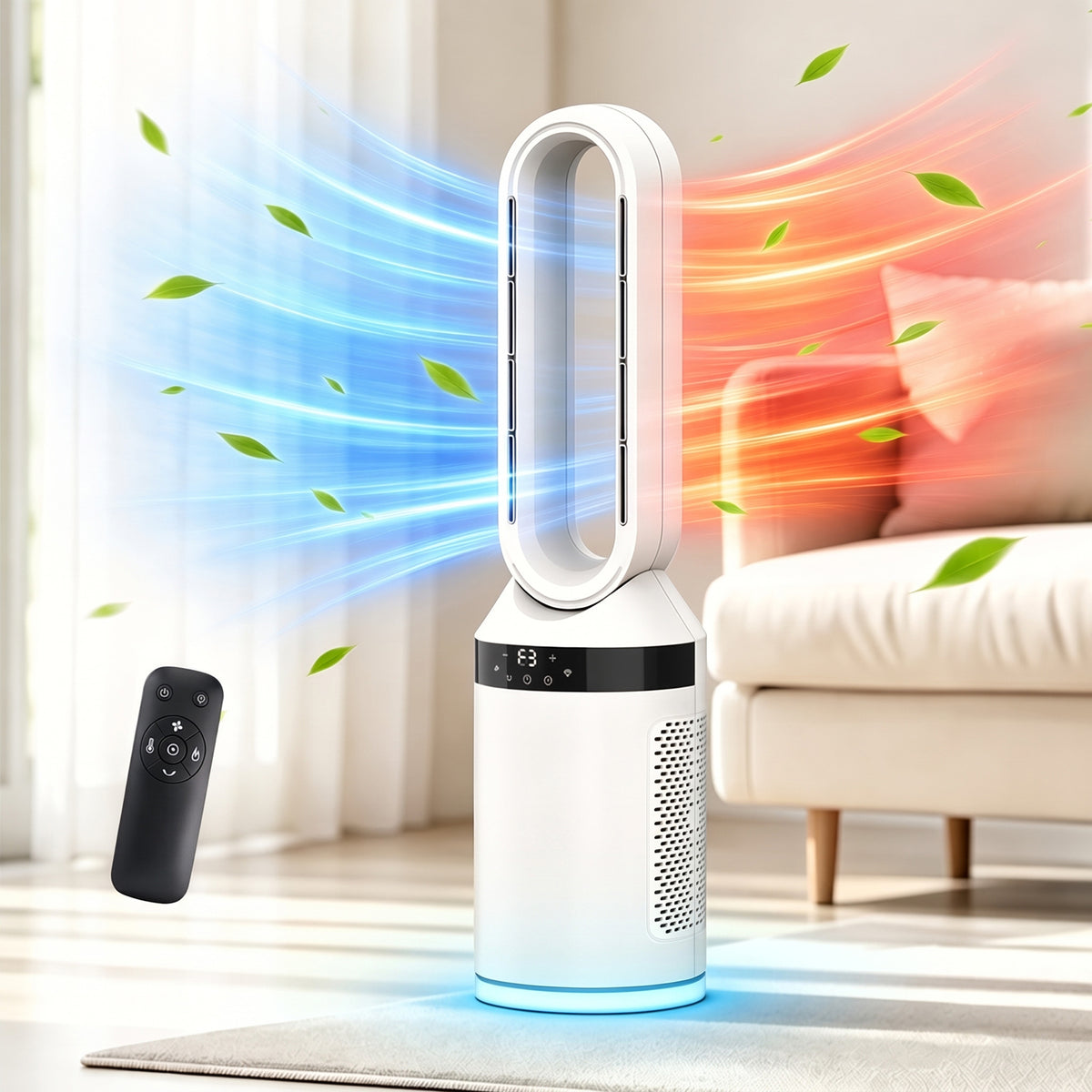 Advwin 32” Bladeless Tower Fan and Heater Combo