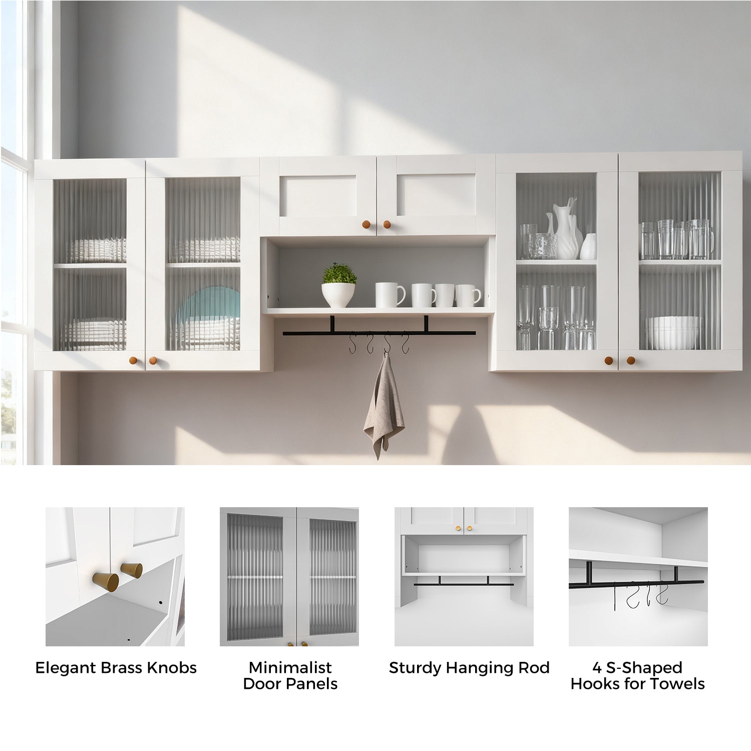 Advwin Wall Mounted Laundry Room Cabinet Set