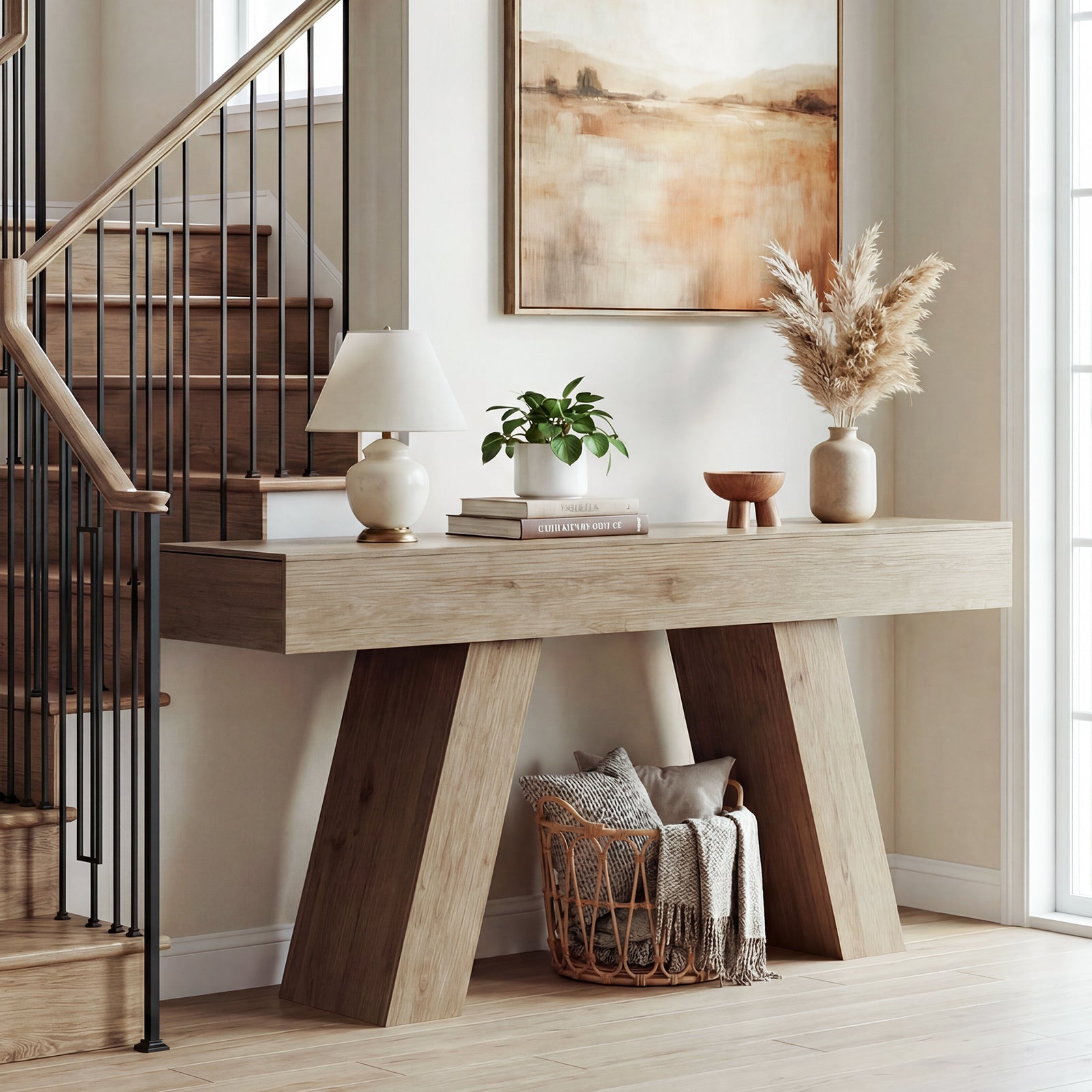 Advwin Console Table w/Storage Drawers