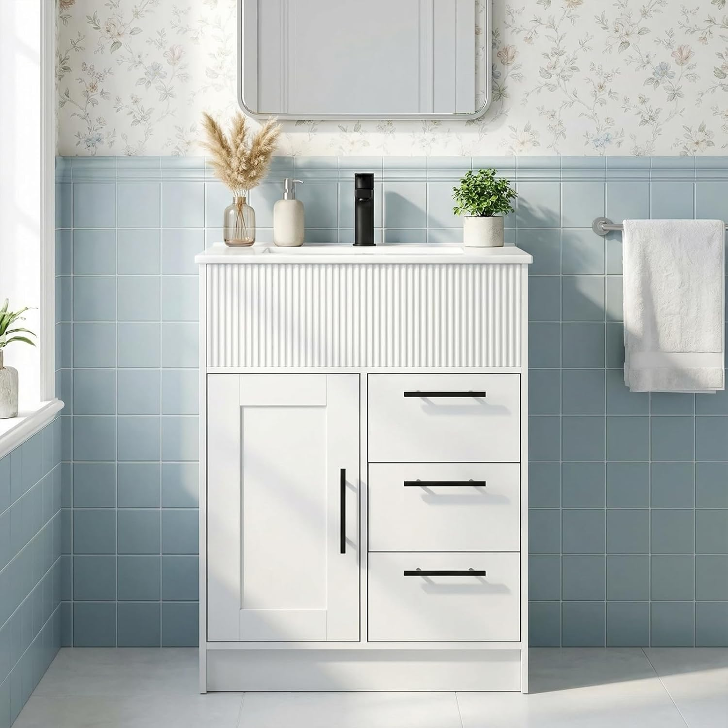 Advwin Freestanding Modern Bathroom Vanity w/ Sink