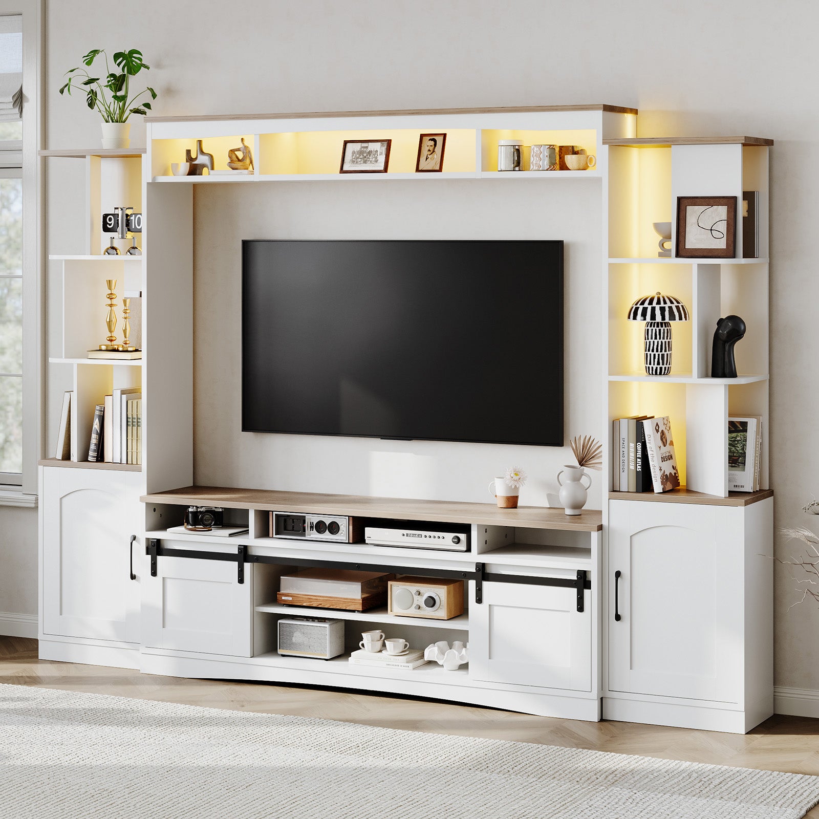 Advwin 101" Modern Wall Unit Entertainment Center