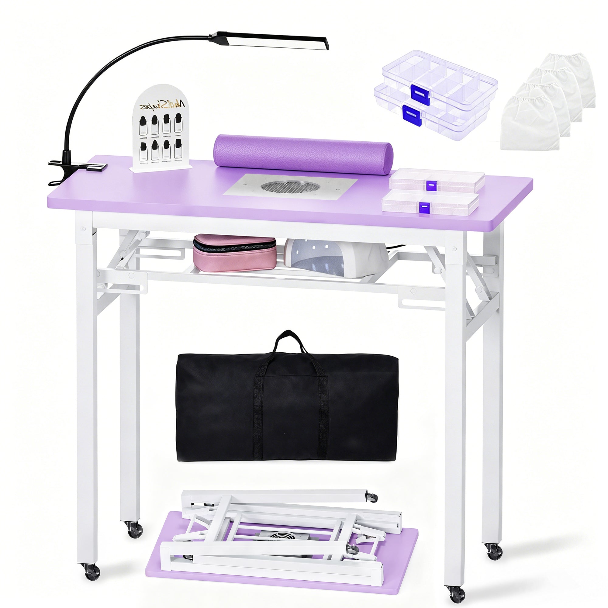 Advwin Nail Table w/ Dust Collector Portable