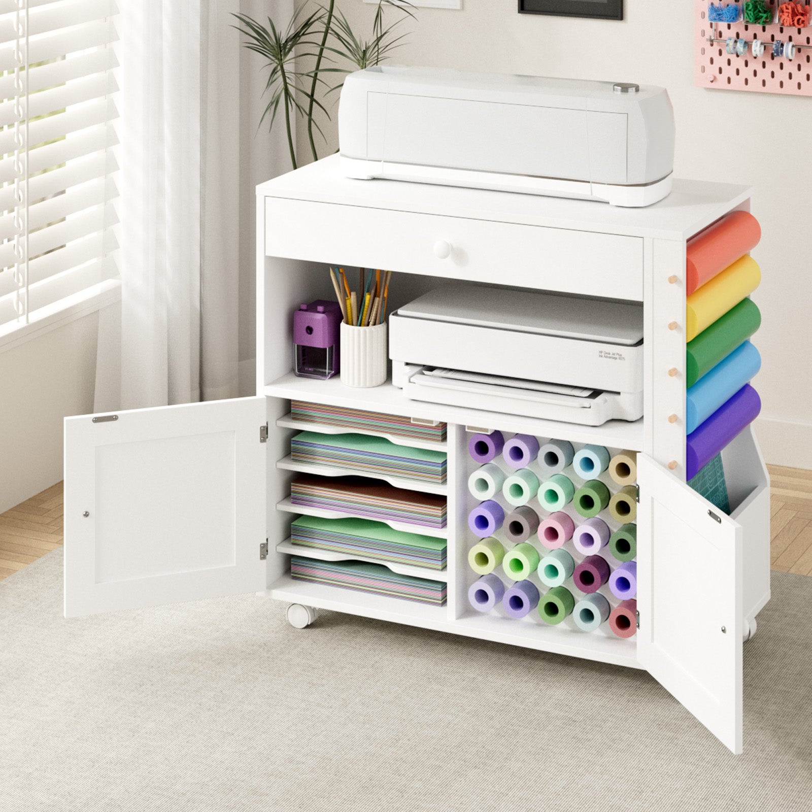Advwin Storage Cabinet for Cricut Machine with Drawers