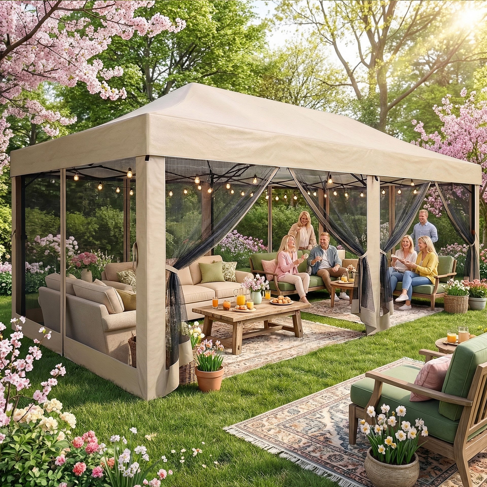 pergola tent Advwin 10x20 Canopy Tent with Sidewalls, Heavy Duty Waterproof