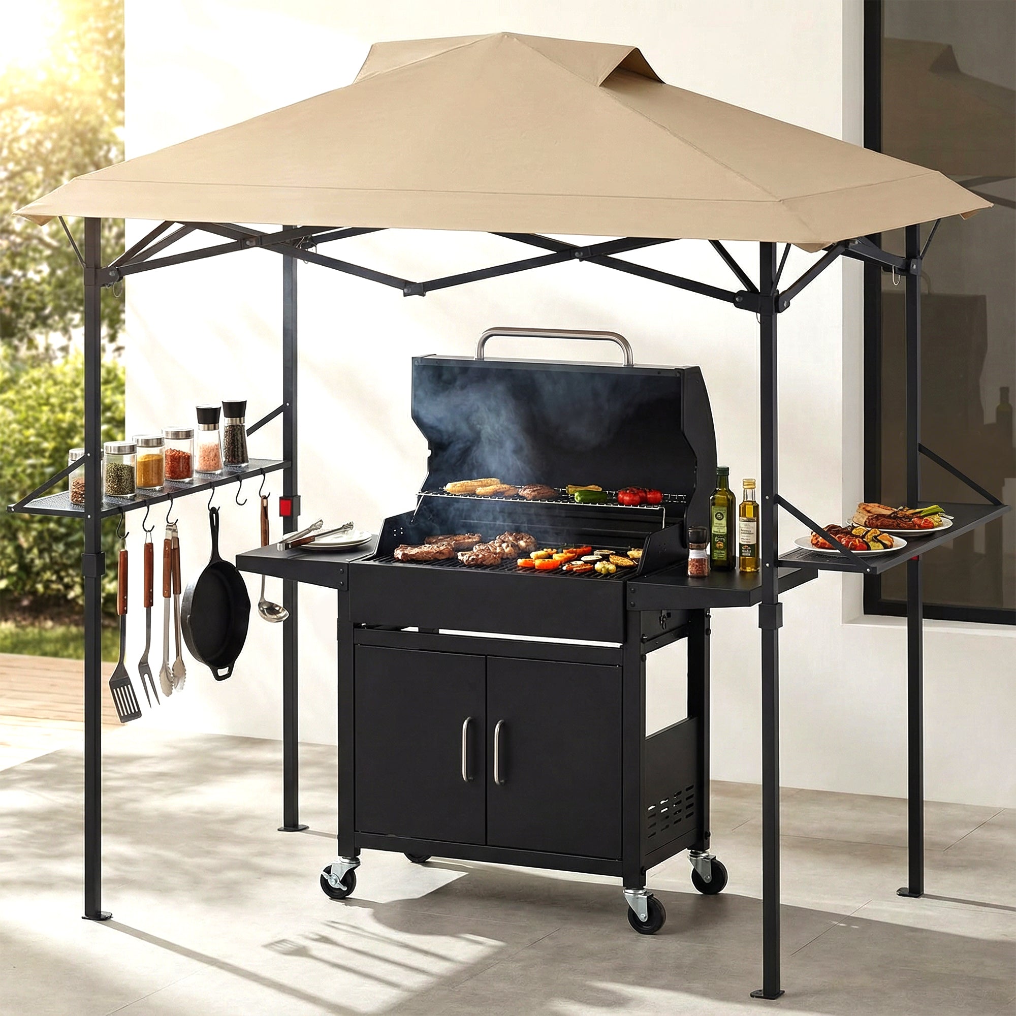Advwin Grill Gazebo Pop Up Grill Canopy for BBQ