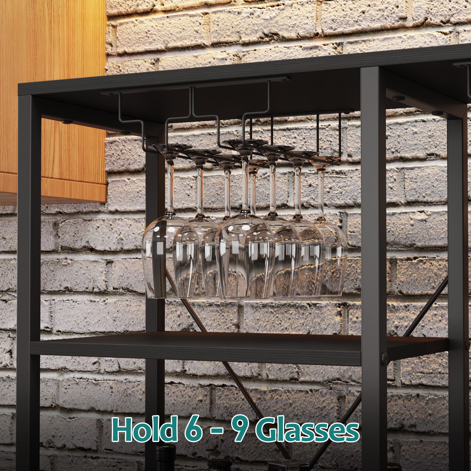 Advwin Home Bar Liquor Cabinet with Folding Table