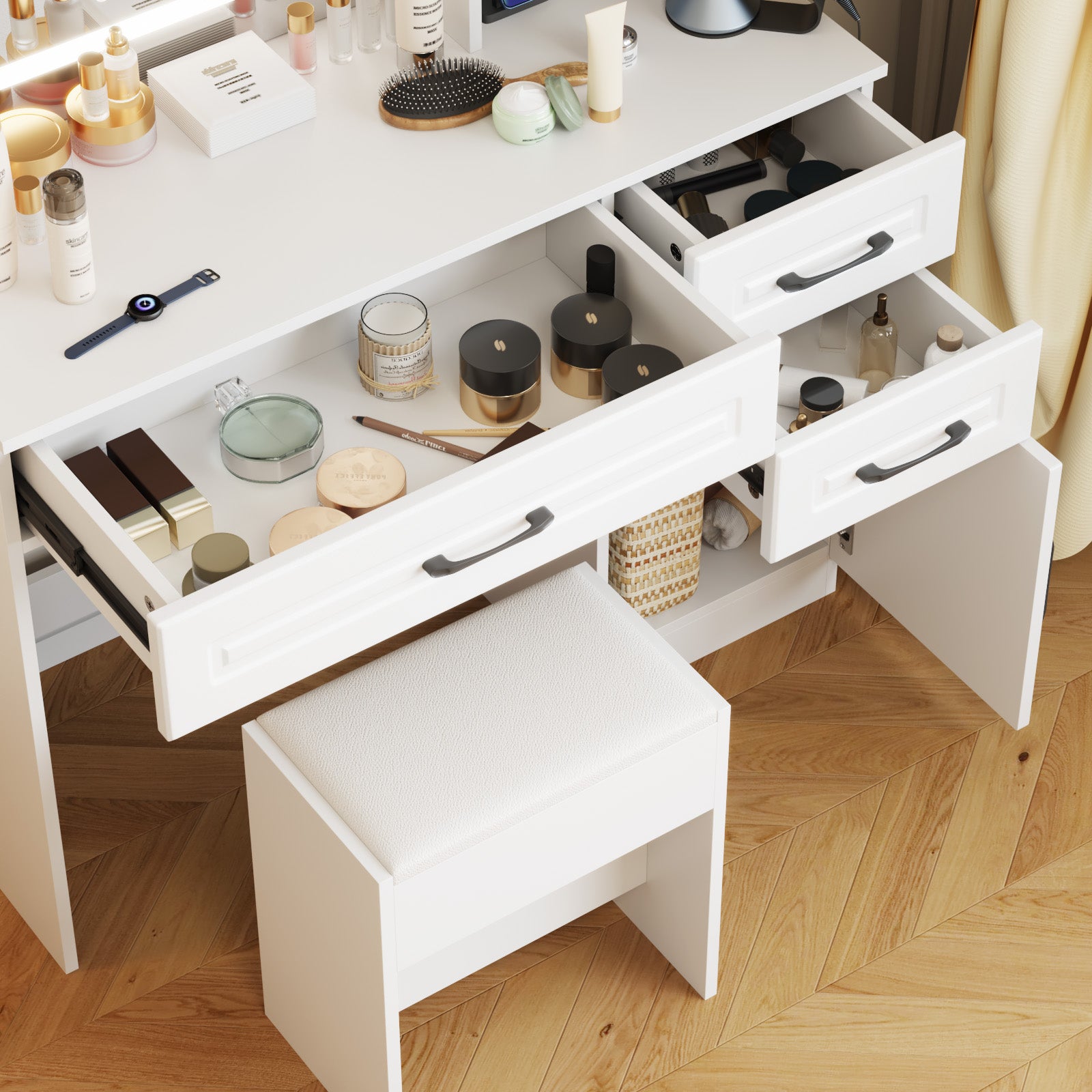 Advwin Makeup vanity storage function