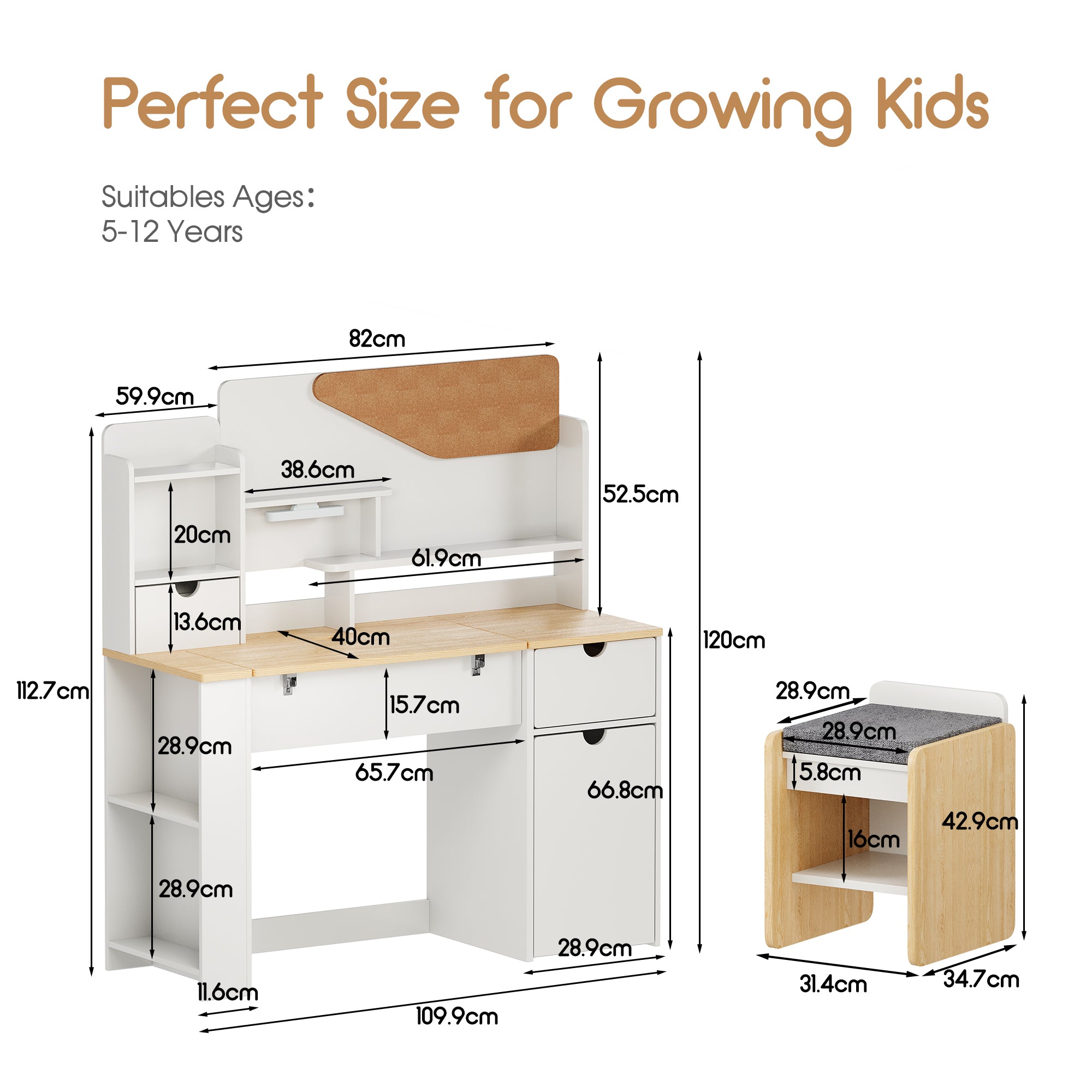 Advwin Multifunctional Kids Desk and Chair Set