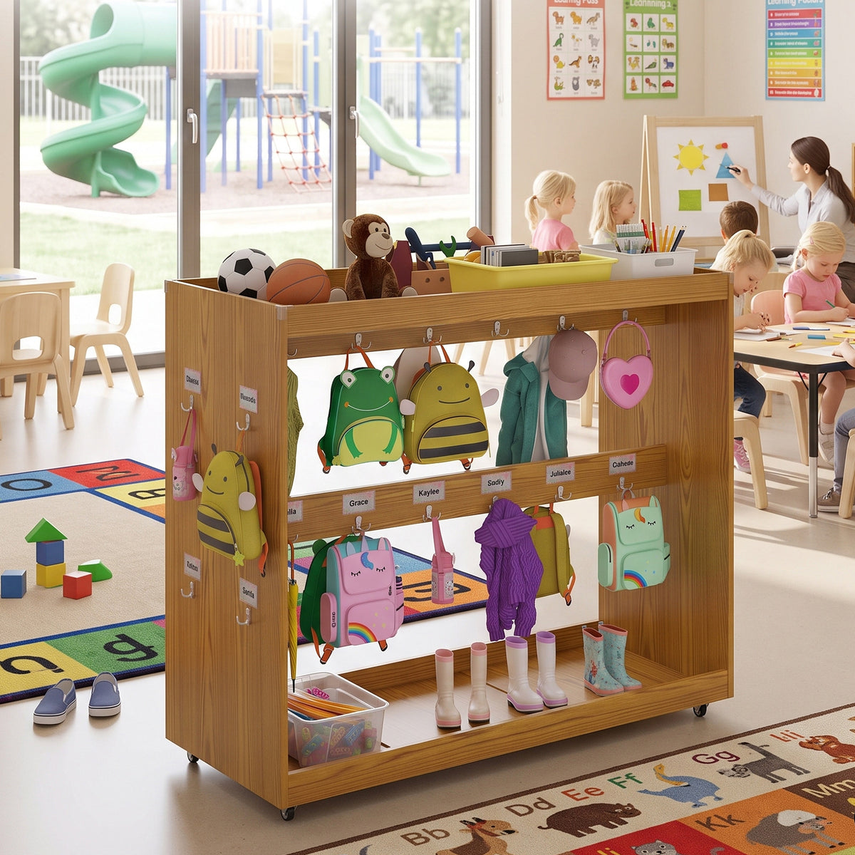 Advwin Rolling Classroom Backpack Cart