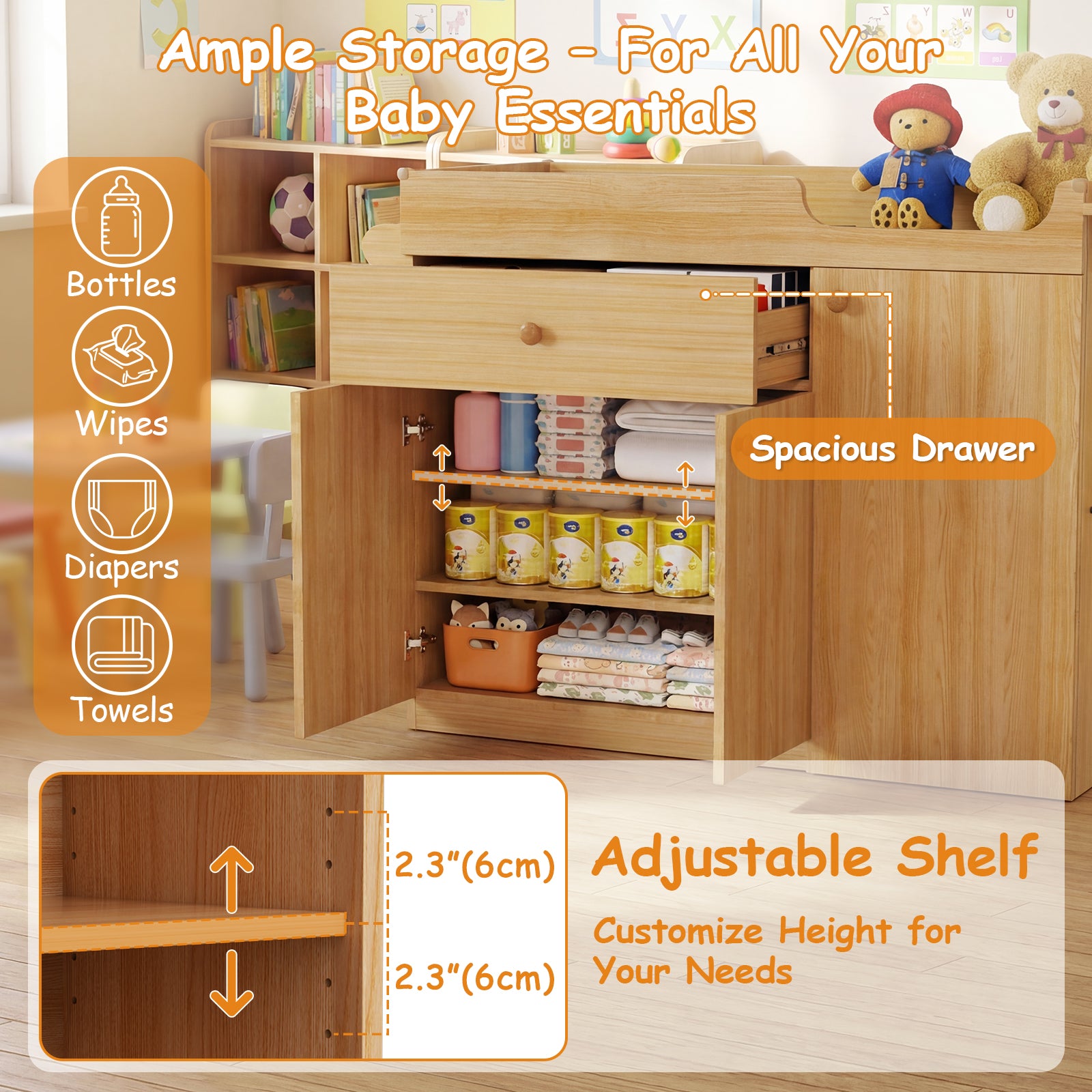 Advwin Changing Table with Stairs for Daycare & Home