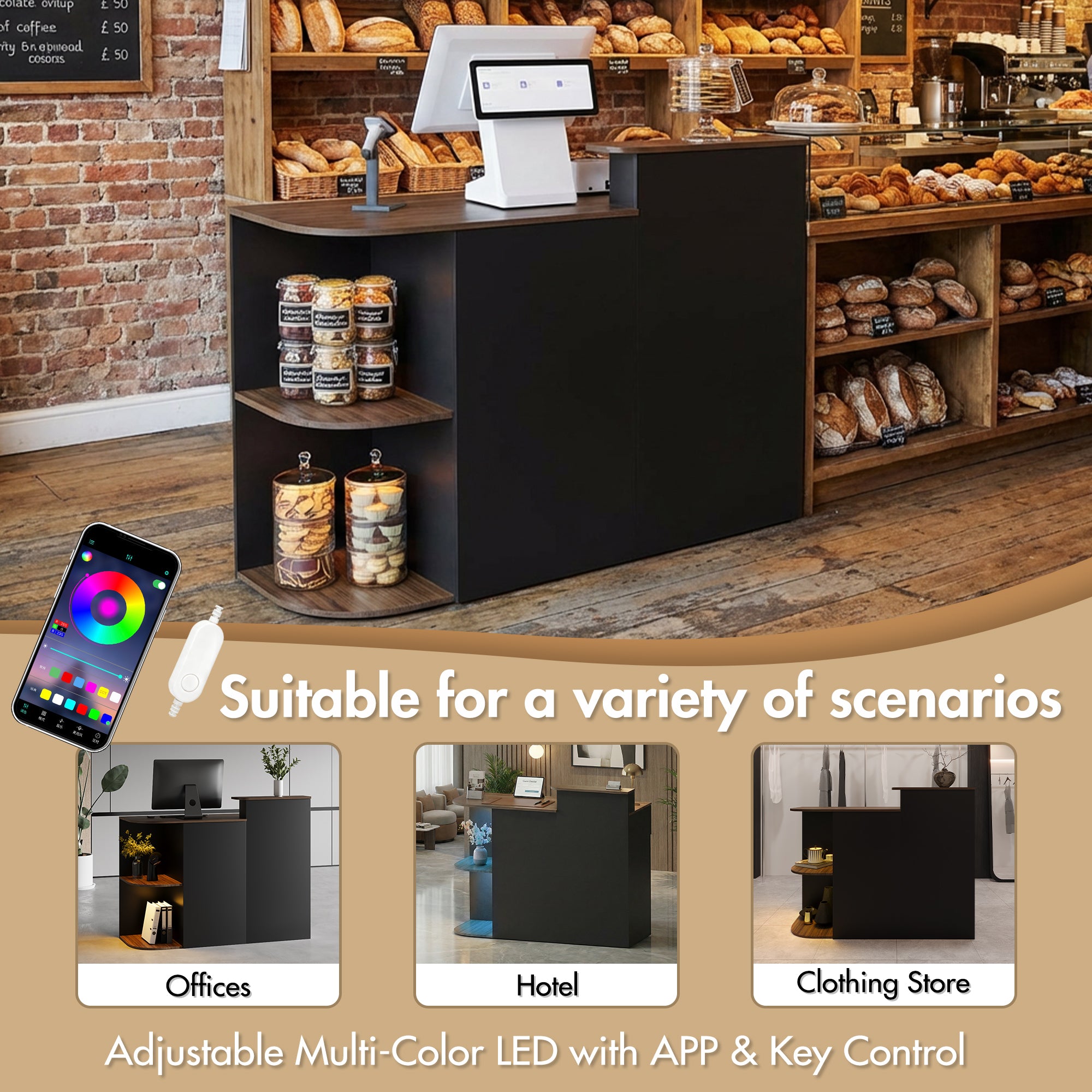 Advwin LED Reception Desk for Office