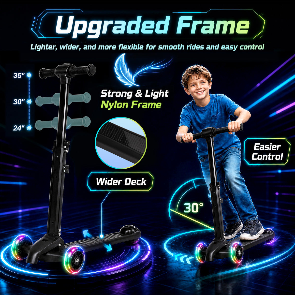 Advwin Expandable 4-in-1 Scooter Suitcase for Kids