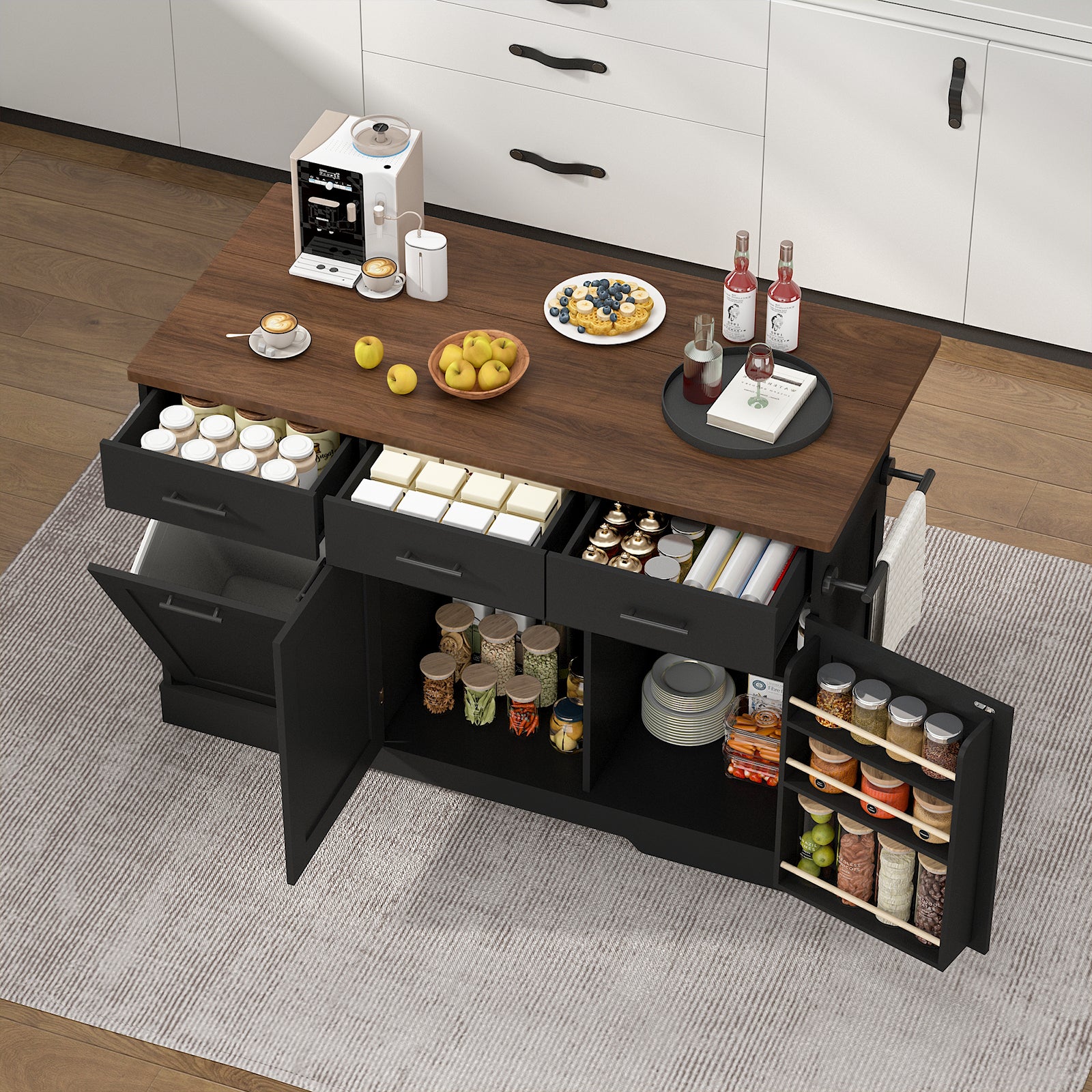 Advwin Kitchen Island Table with Power Outlet