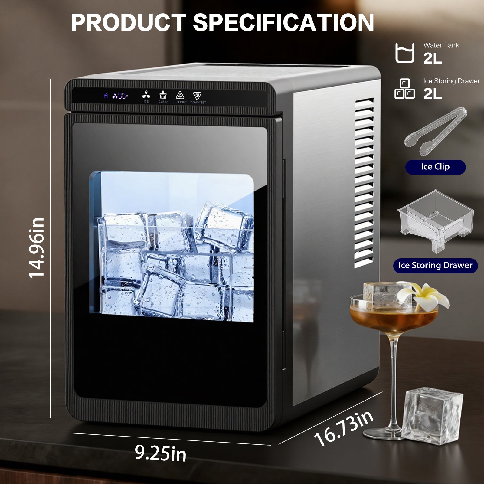 Advwin Countertop Ice Maker with Self-Cleaning
