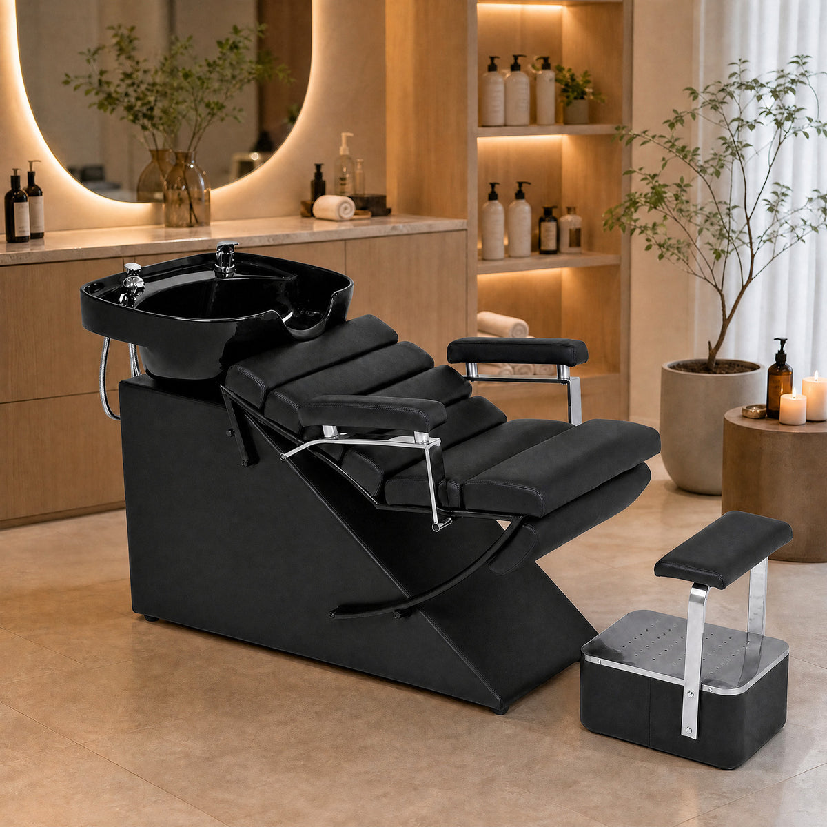 Advwin Modern Shampoo Backwash Chair w/ Footrest