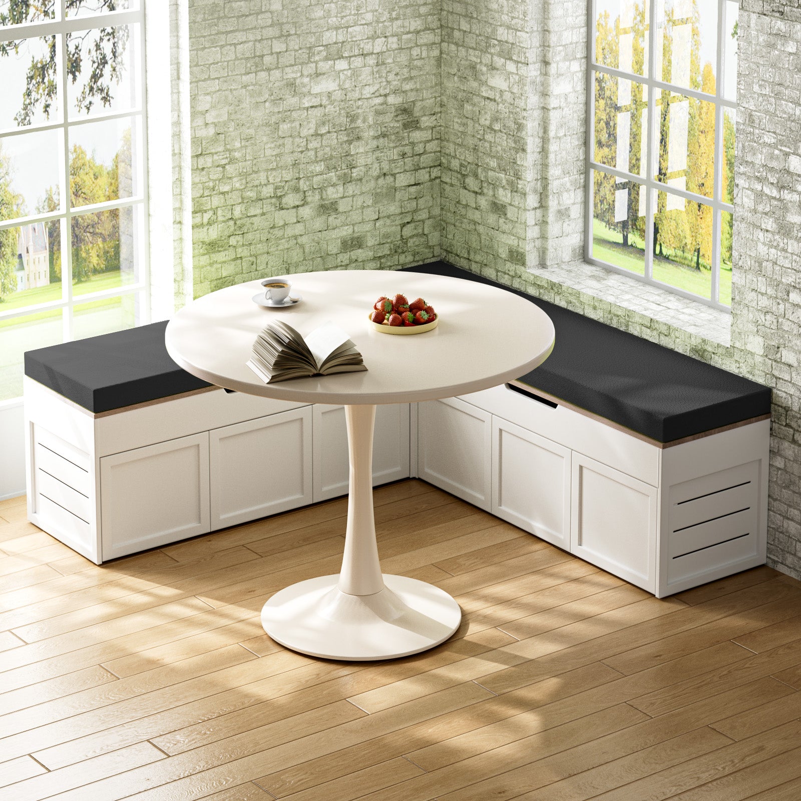 Advwin L-Shaped Corner Storage Bench