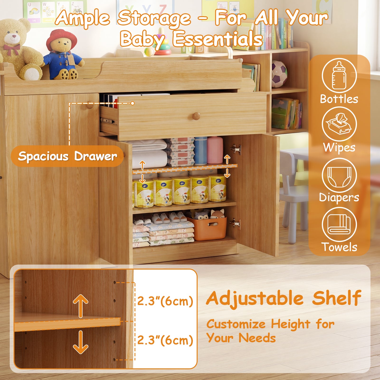 Advwin Changing Table with Stairs for Daycare & Home