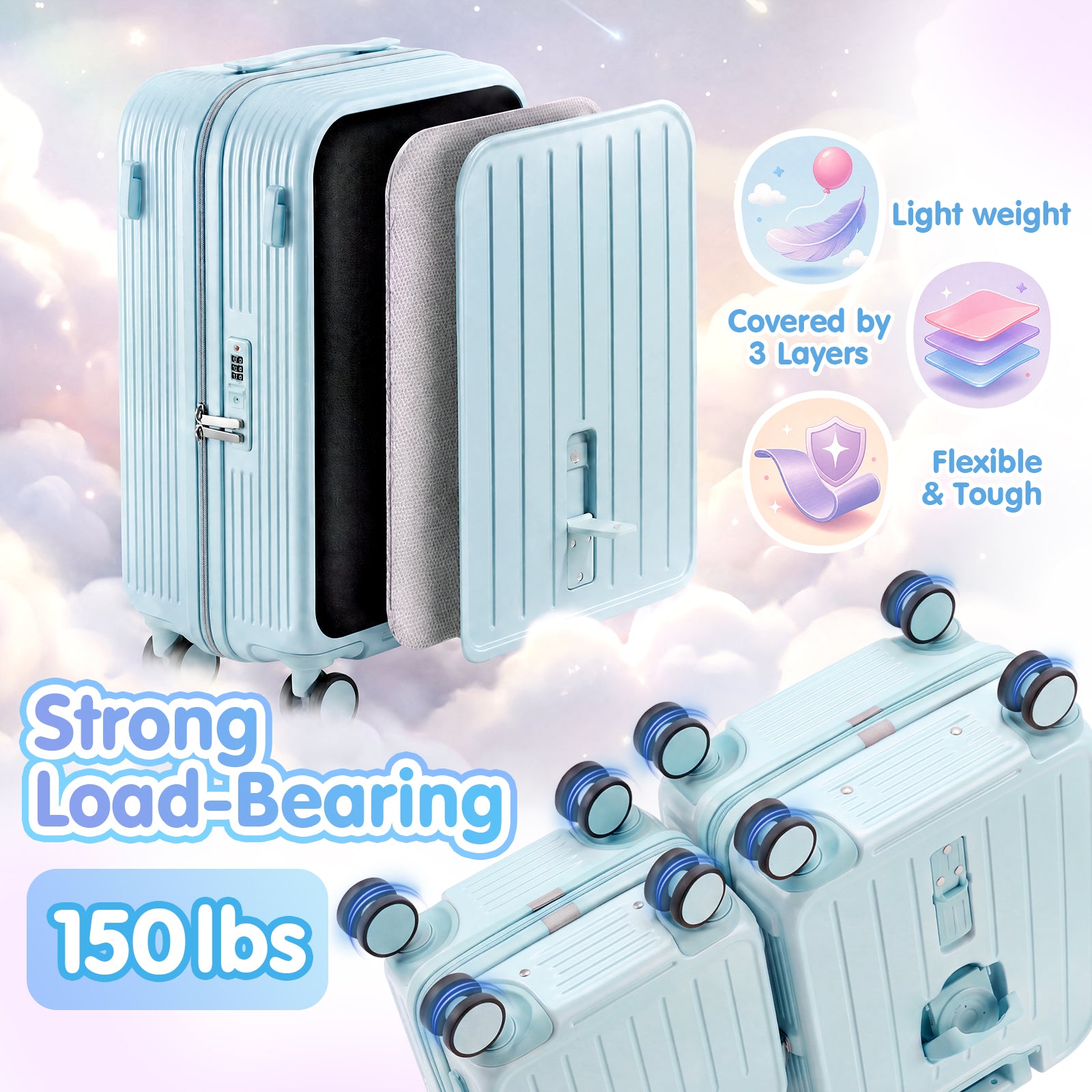 Advwin 2 Piece Ride On Suitcase Set for Kids