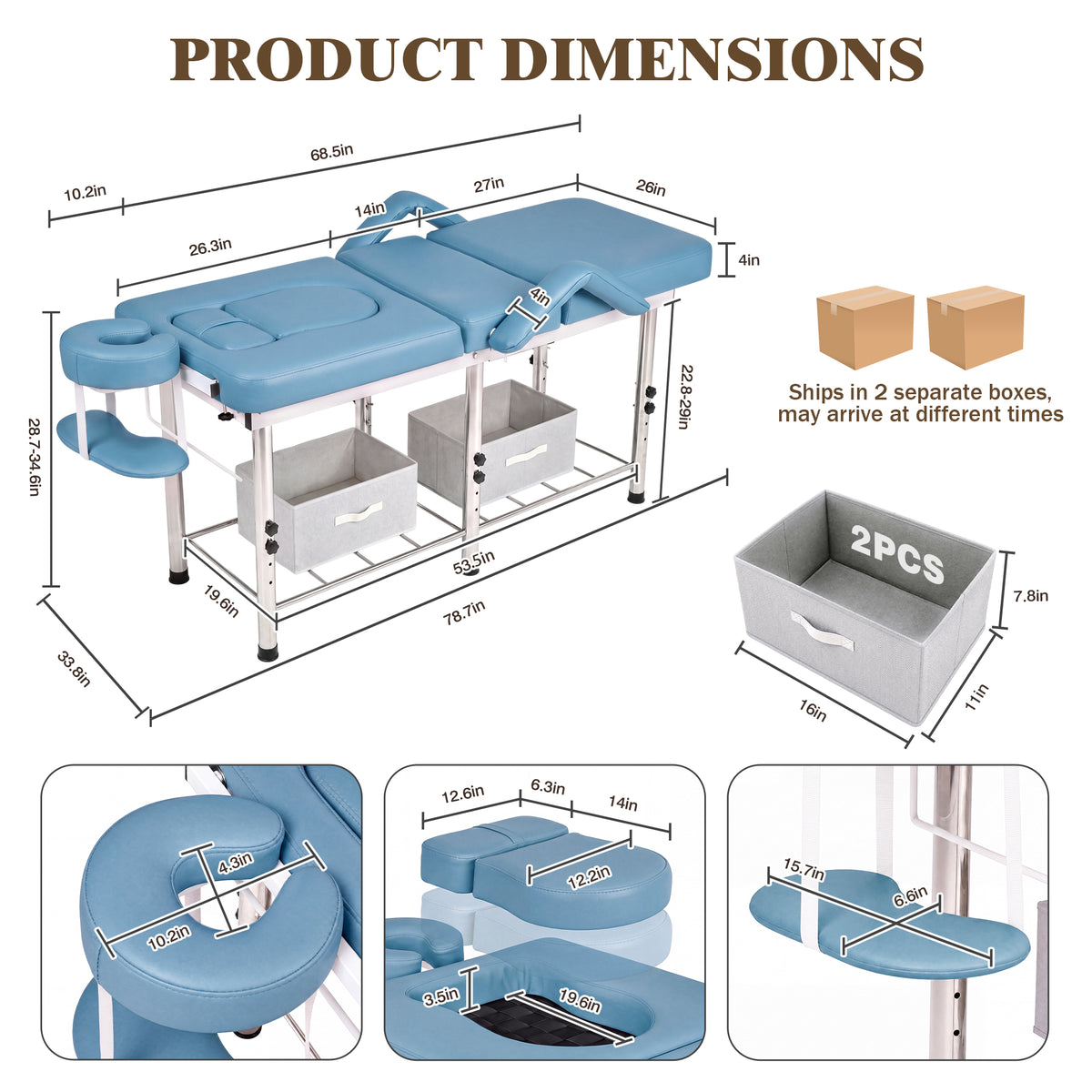Advwin Massage Table w/ Chest & Abdominal Opening