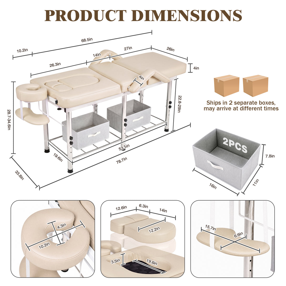 Advwin Massage Table w/ Chest & Abdominal Opening