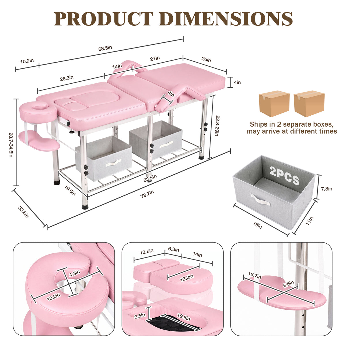 Advwin Massage Table w/ Chest & Abdominal Opening