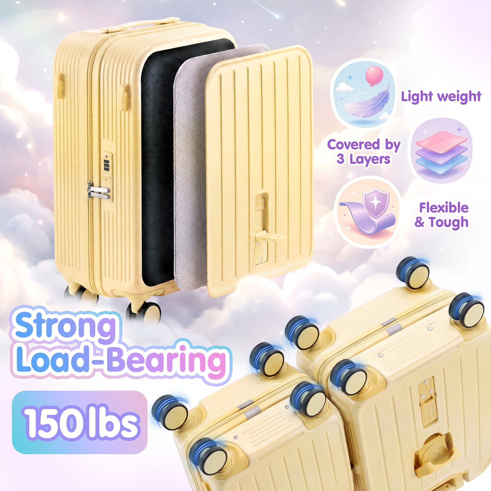Advwin 2 Piece Ride On Suitcase Set for Kids