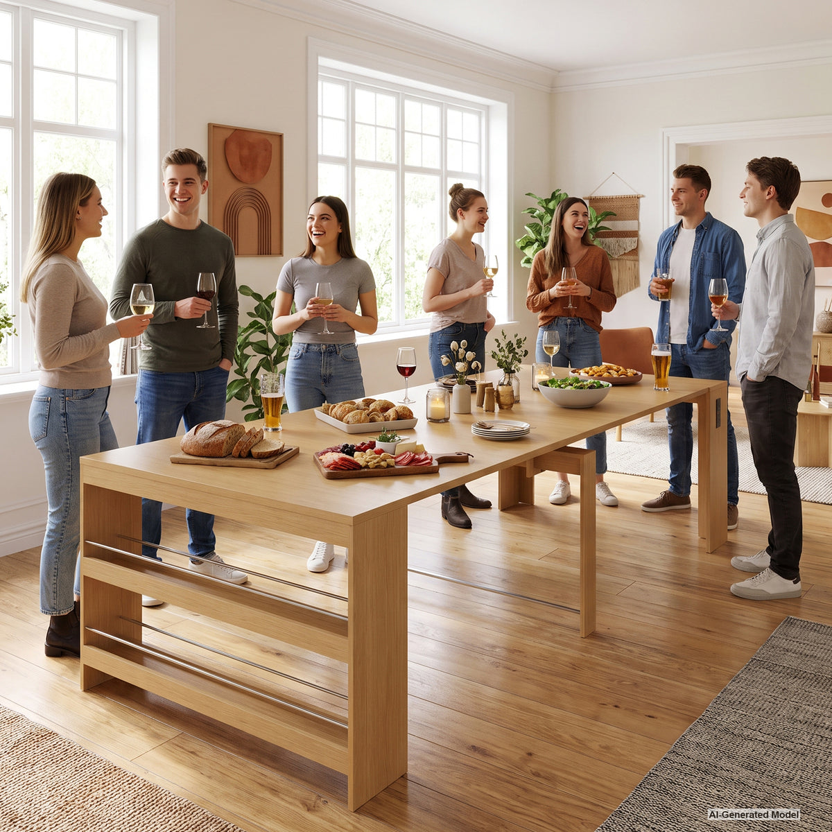 Advwin Extendable Dining Table with Outlet