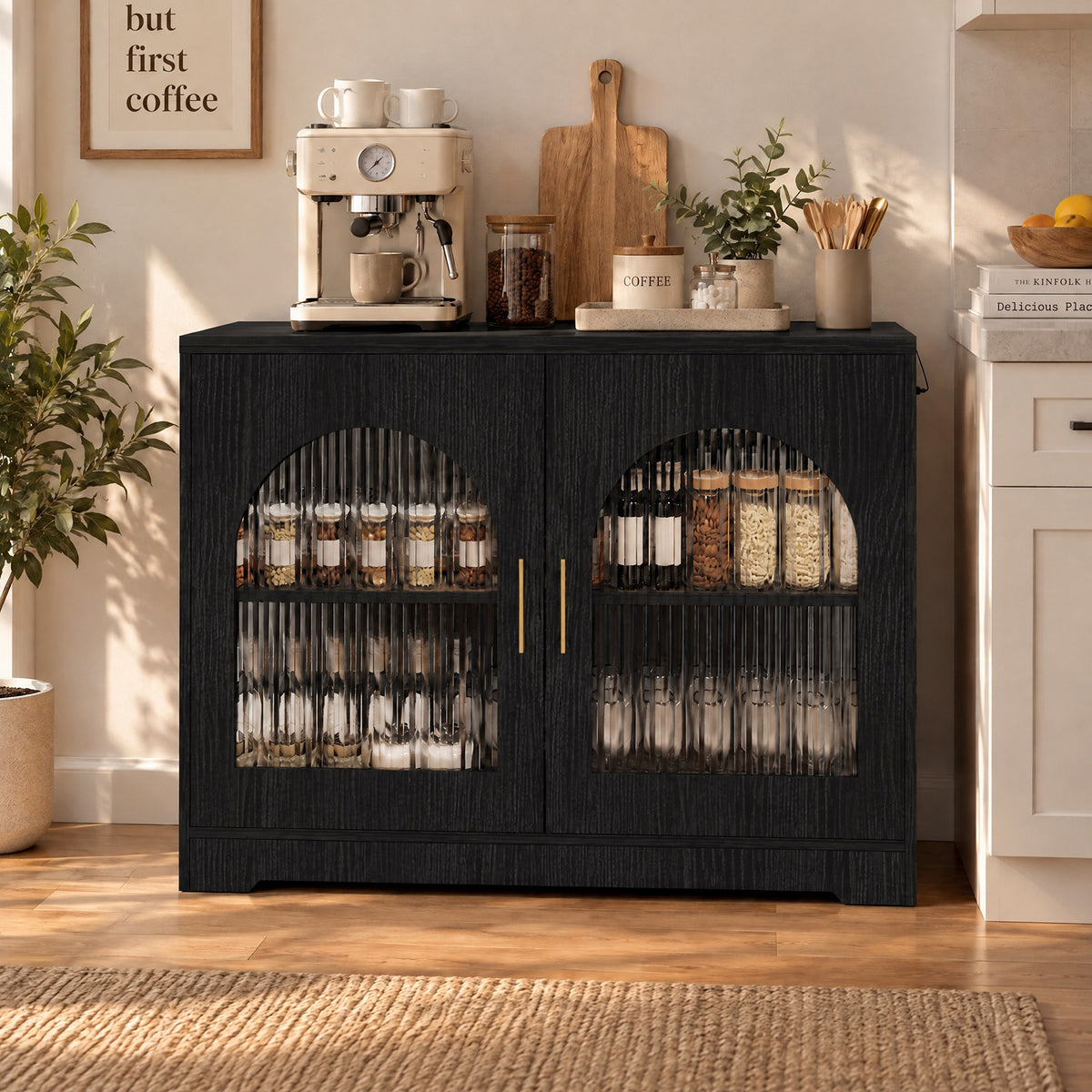 Advwin Extendable Dining Table with Storage Cabinet