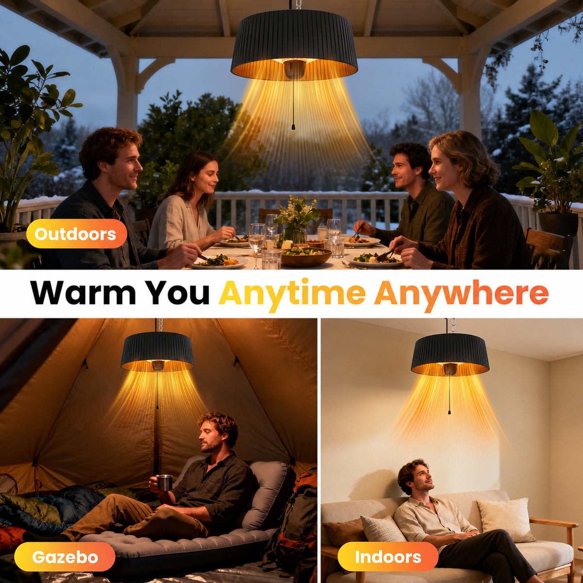 Advwin 1800W Outdoor Hanging Patio Heater