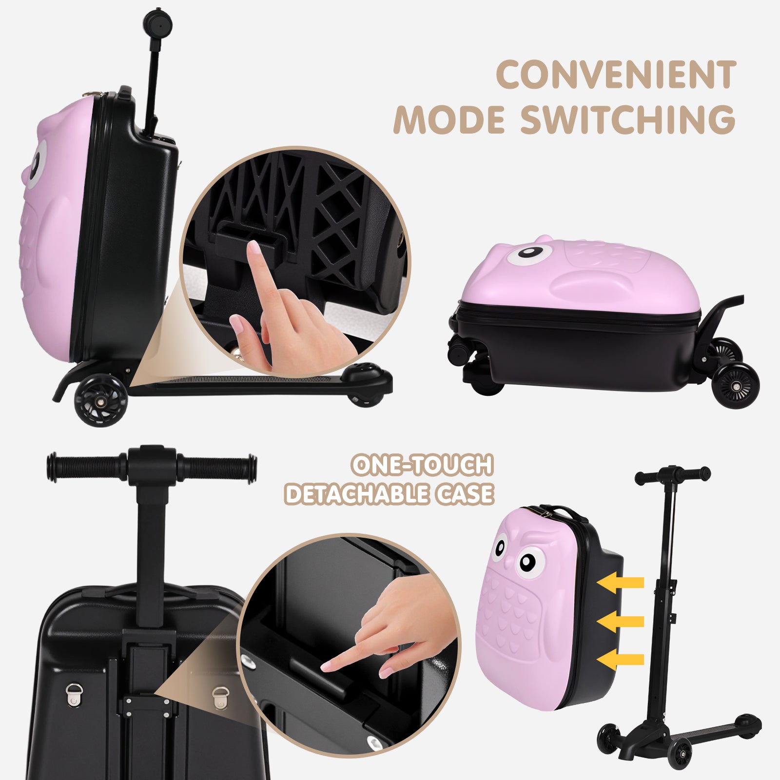 Advwin 4-in-1 Detachable Scooter Ride-On Suitcase