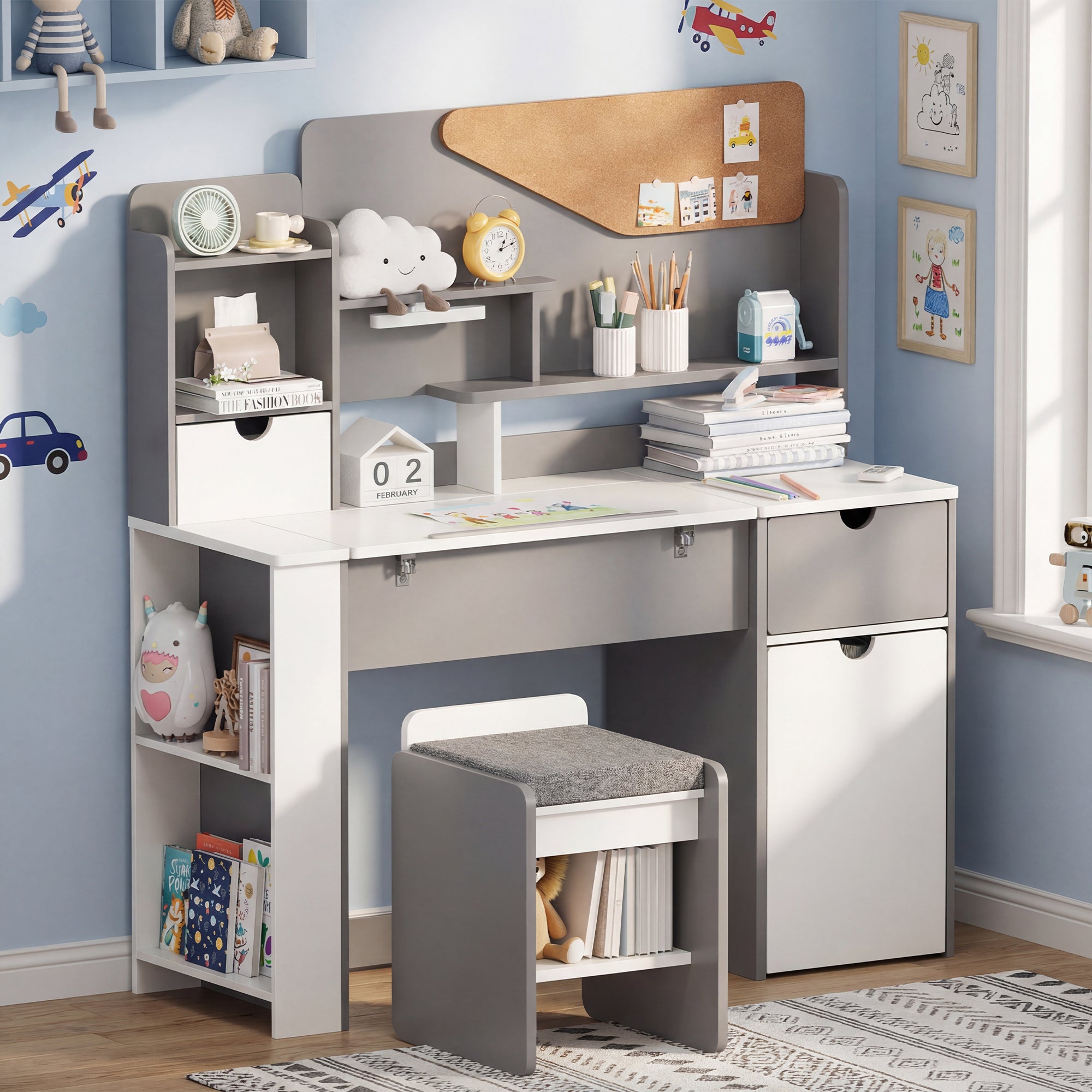 Advwin Multifunctional Kids Desk and Chair Set