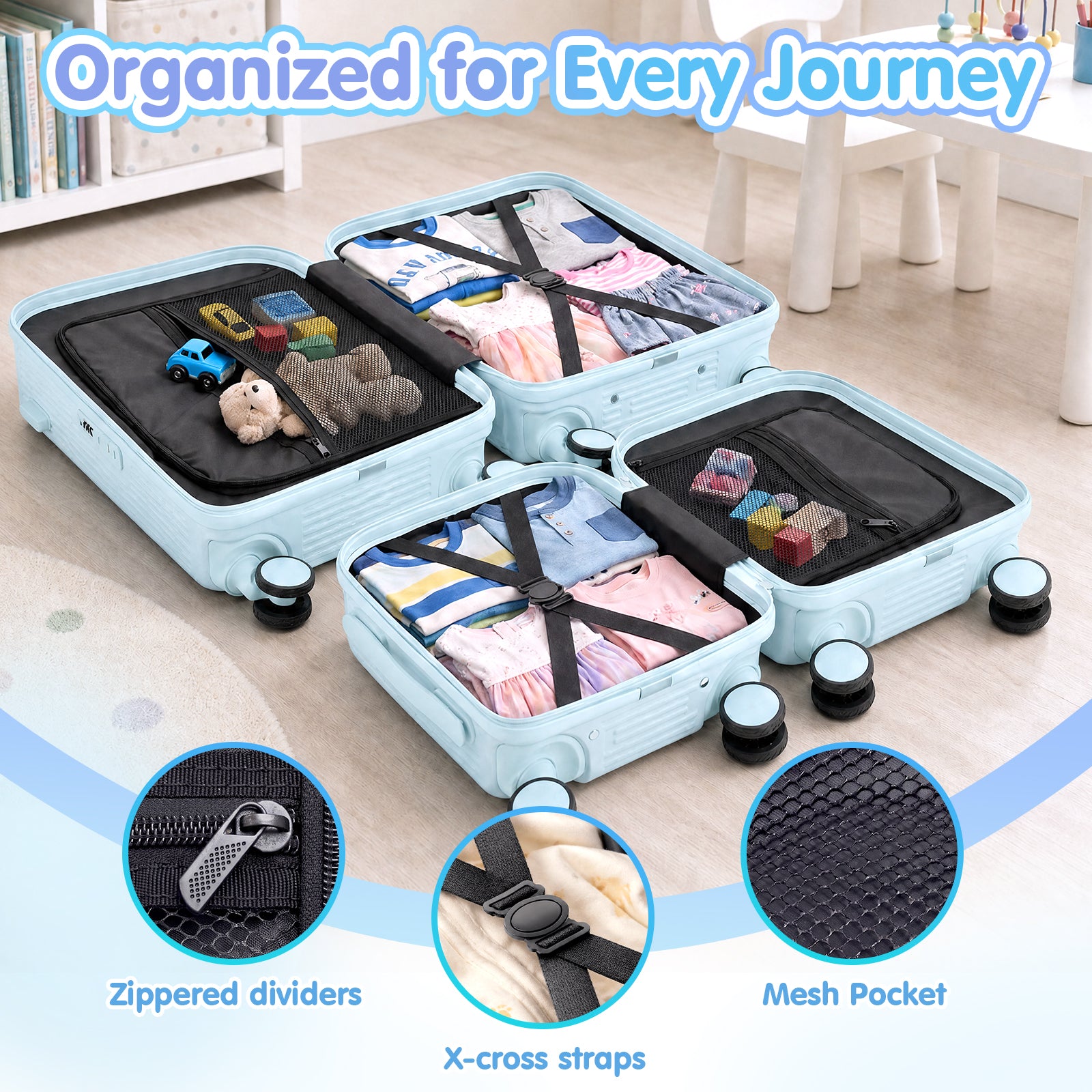 Advwin 2 Piece Ride On Suitcase Set for Kids