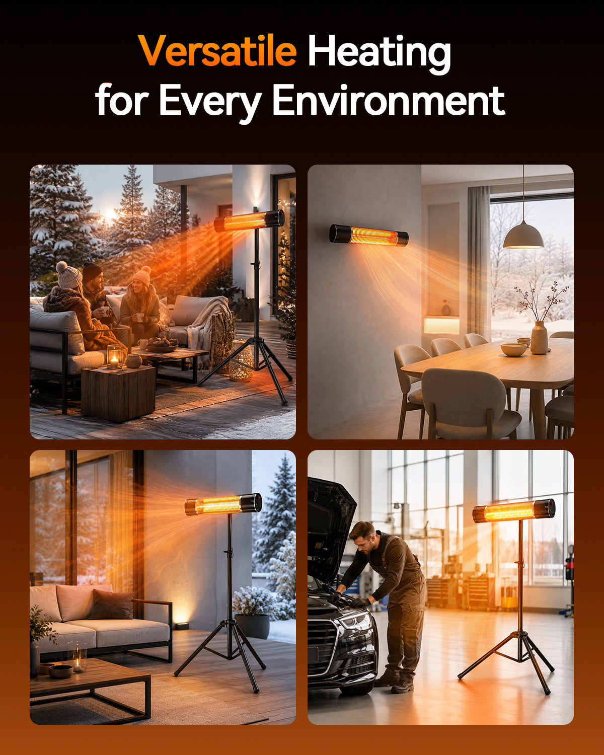 Advwin 1800W Electric Infrared Patio Heater