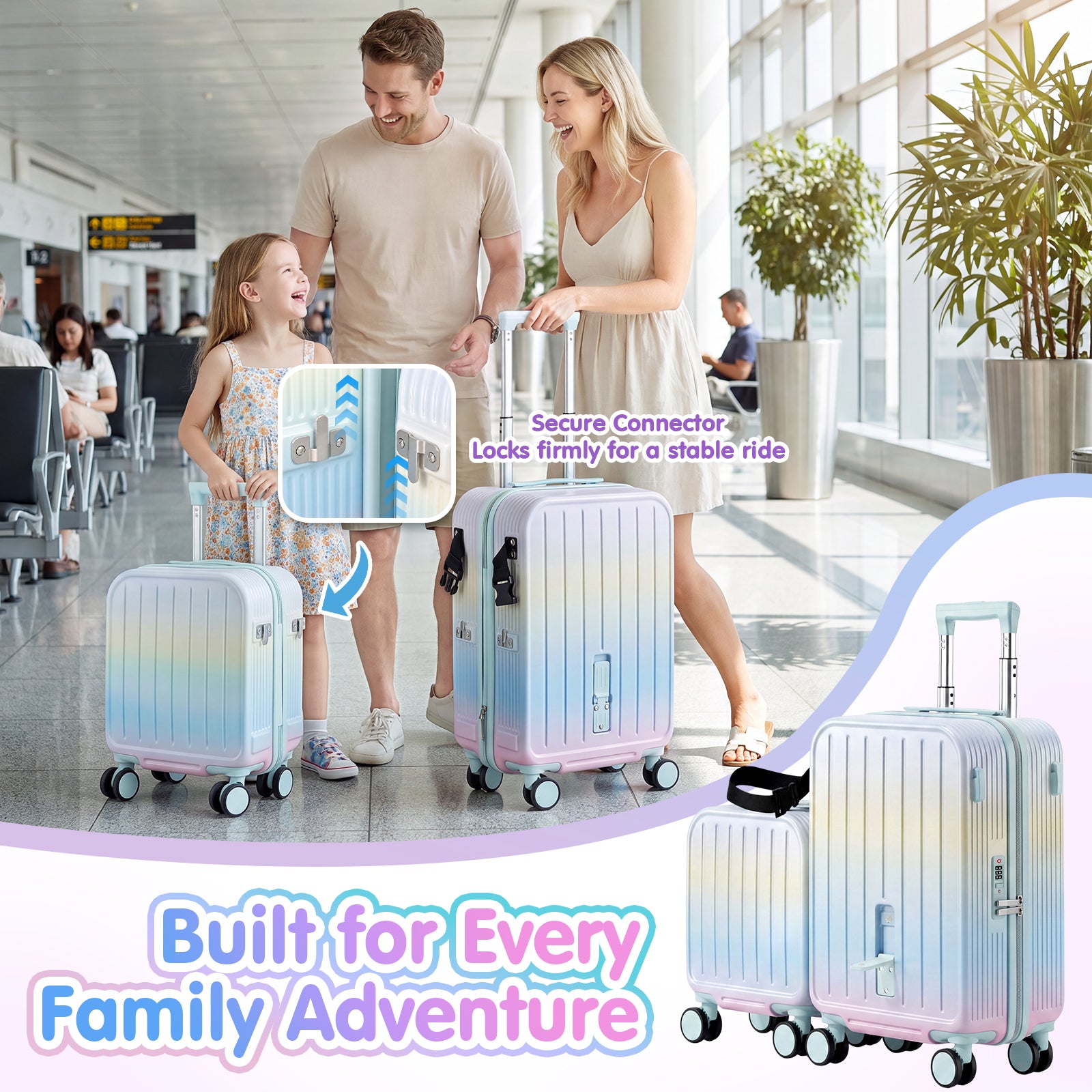 Advwin 2 Piece Ride On Suitcase Set for Kids