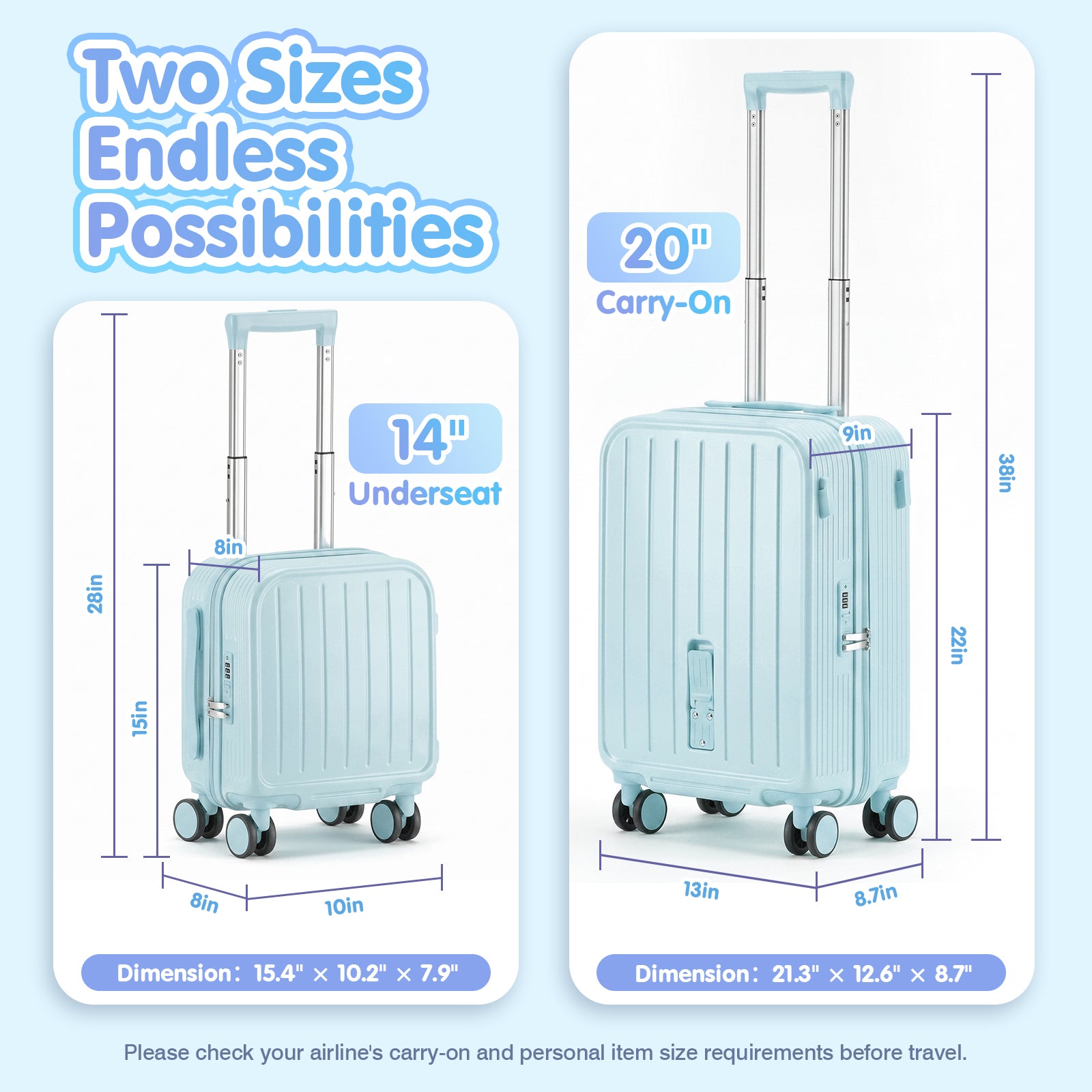 Advwin 2 Piece Ride On Suitcase Set for Kids