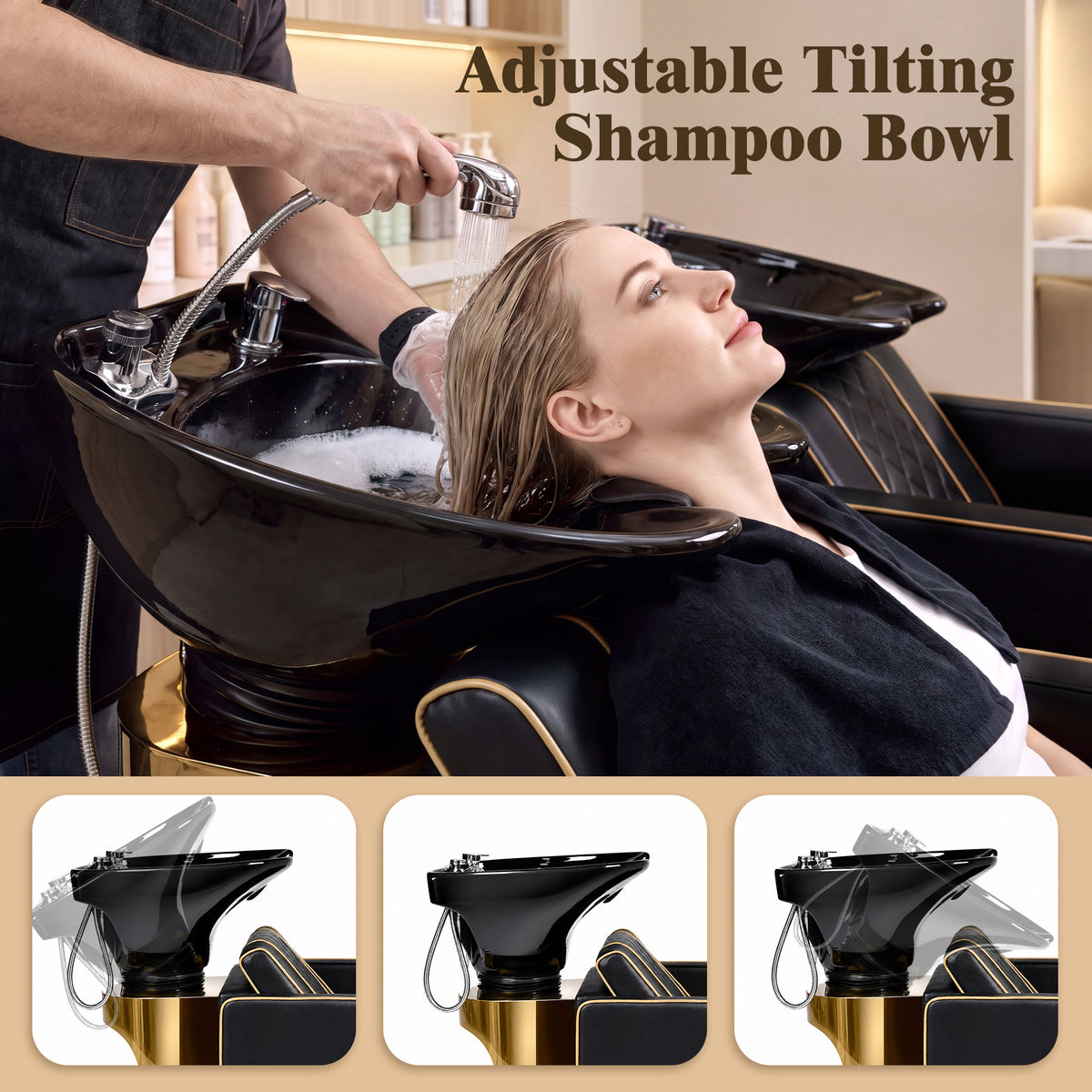Advwin Shampoo Station w/ Adjustable Ceramic Bowl