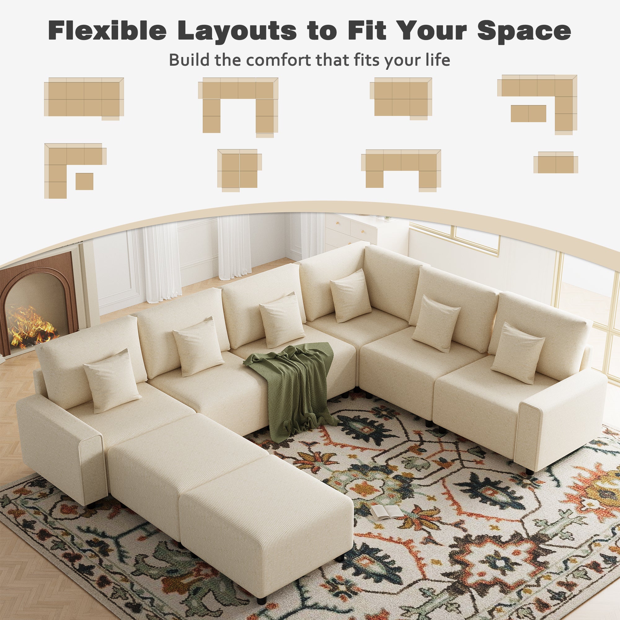 Advwin Luxury Oversized Minimalist Cloud Couch